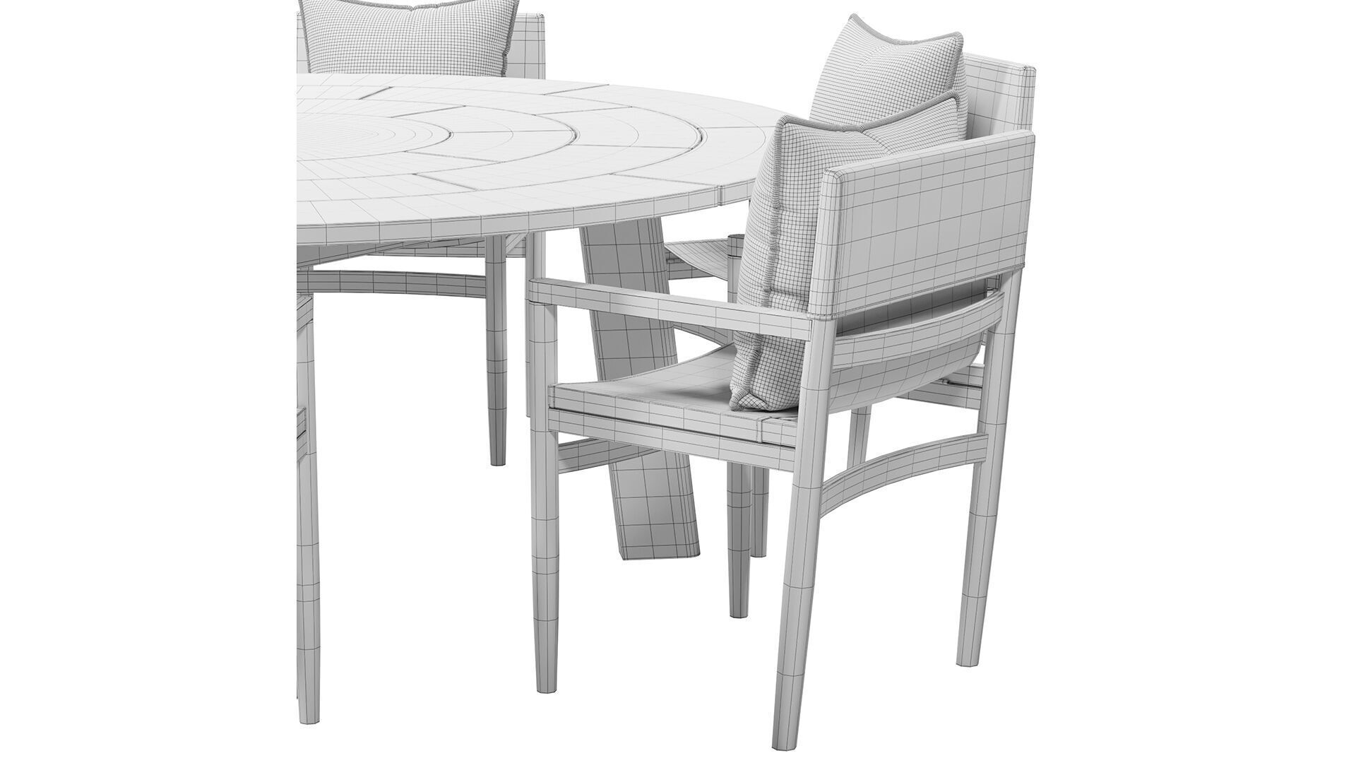 Brick Outdoor dining set 3D model_8