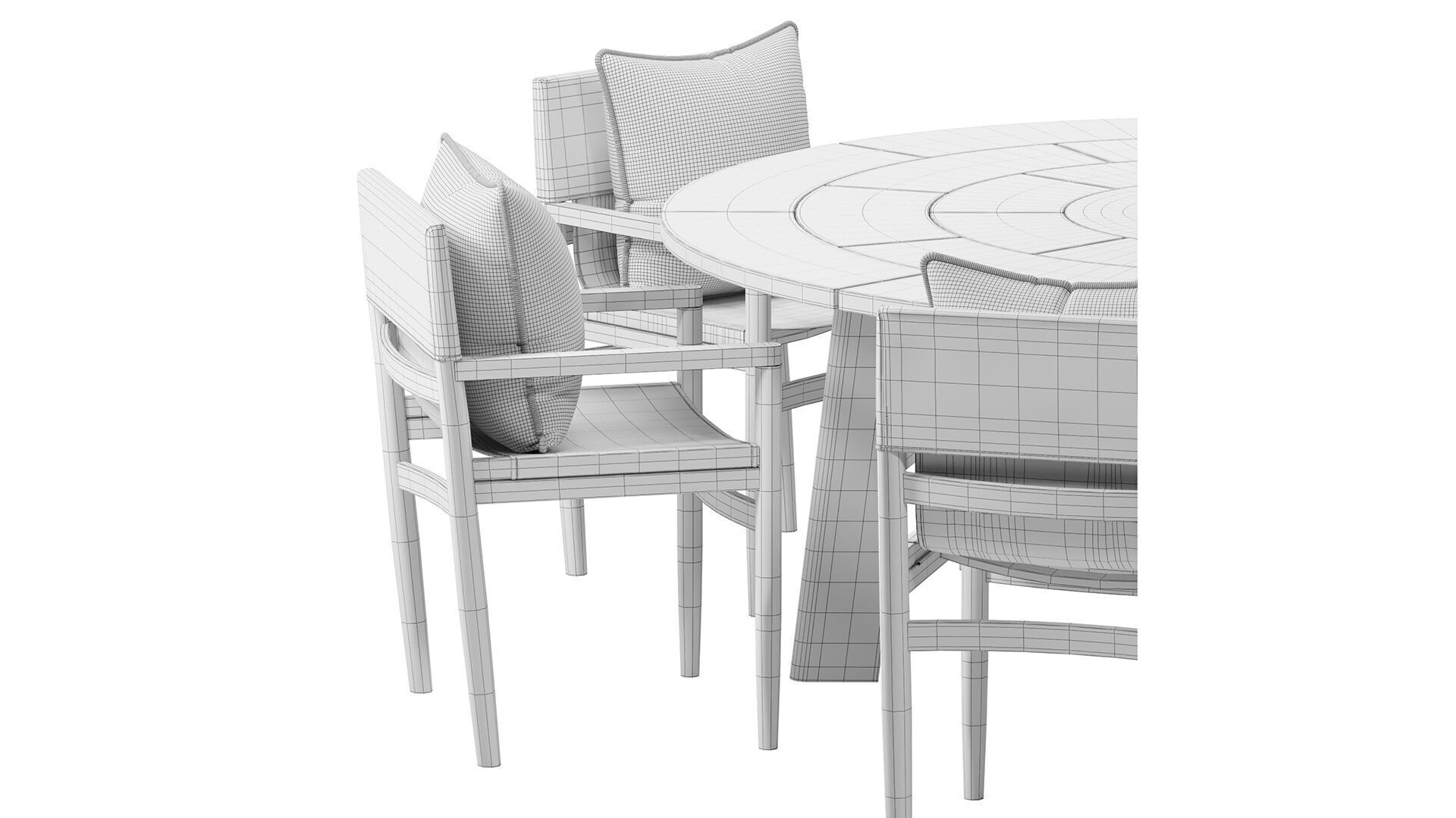 Brick Outdoor dining set 3D model_10
