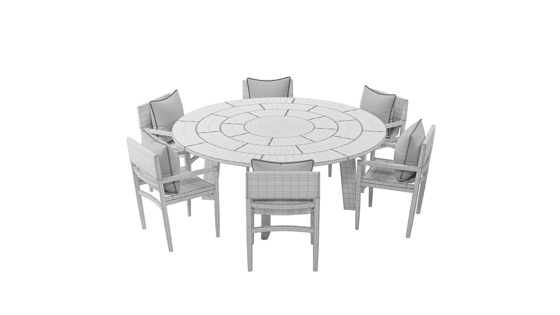 Brick Outdoor dining set 3D model_4