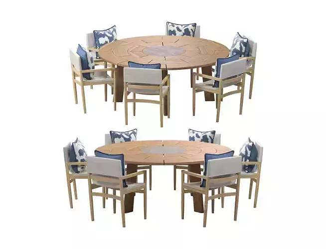 Brick Outdoor dining set 3D model