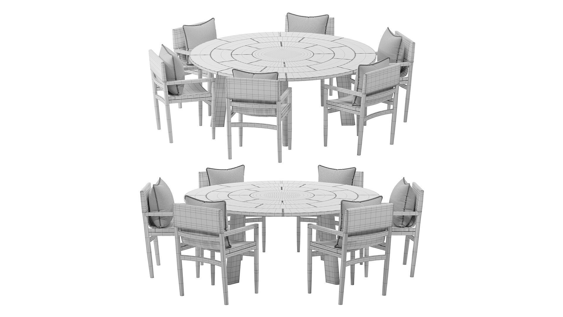 Brick Outdoor dining set 3D model_2