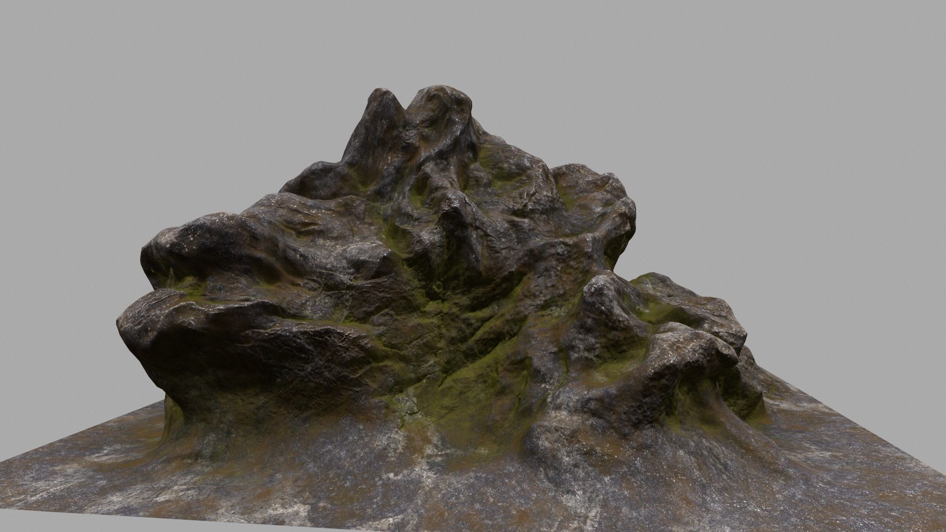 Rock with person 3D model_11