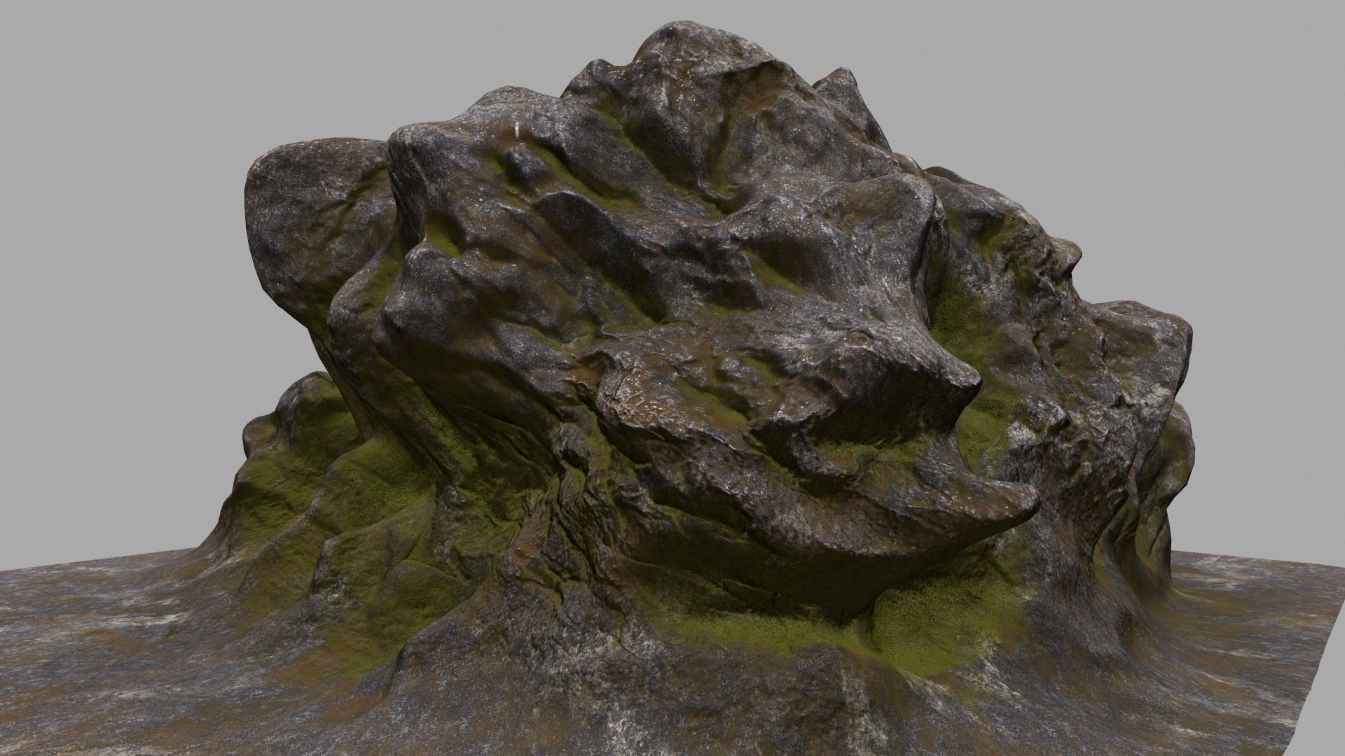 Rock with person 3D model_4