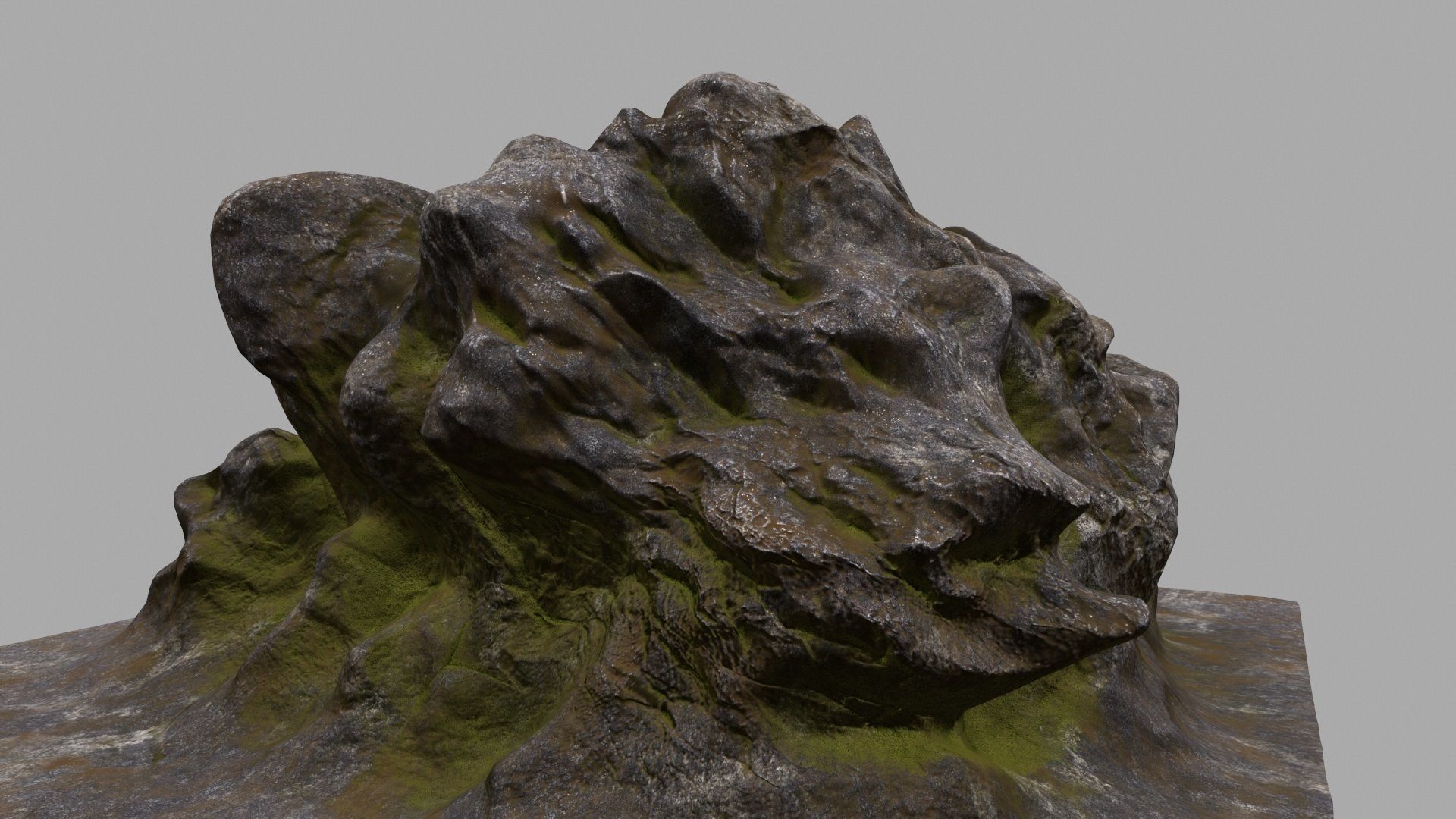 Rock with person 3D model_8