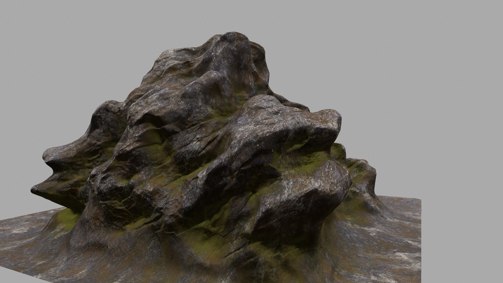 Rock with person 3D model_5