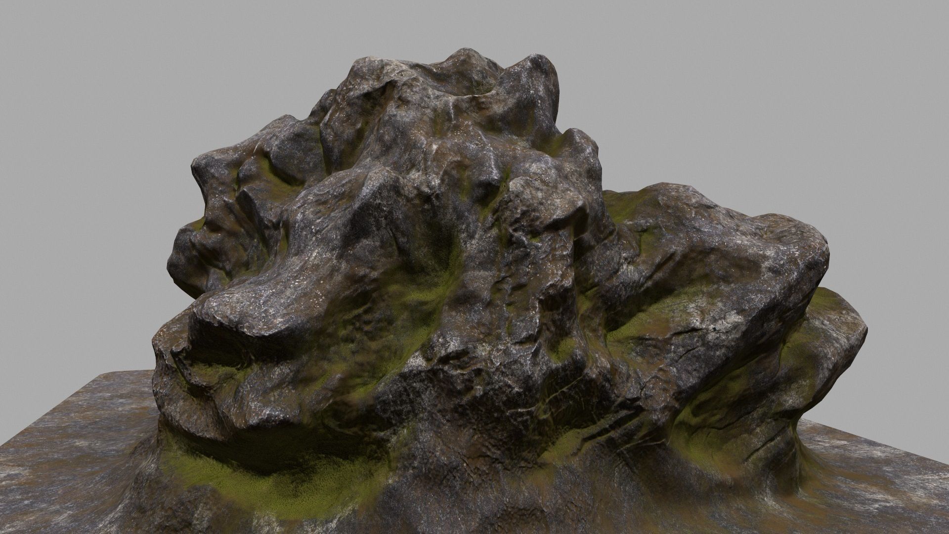 Rock with person 3D model_1