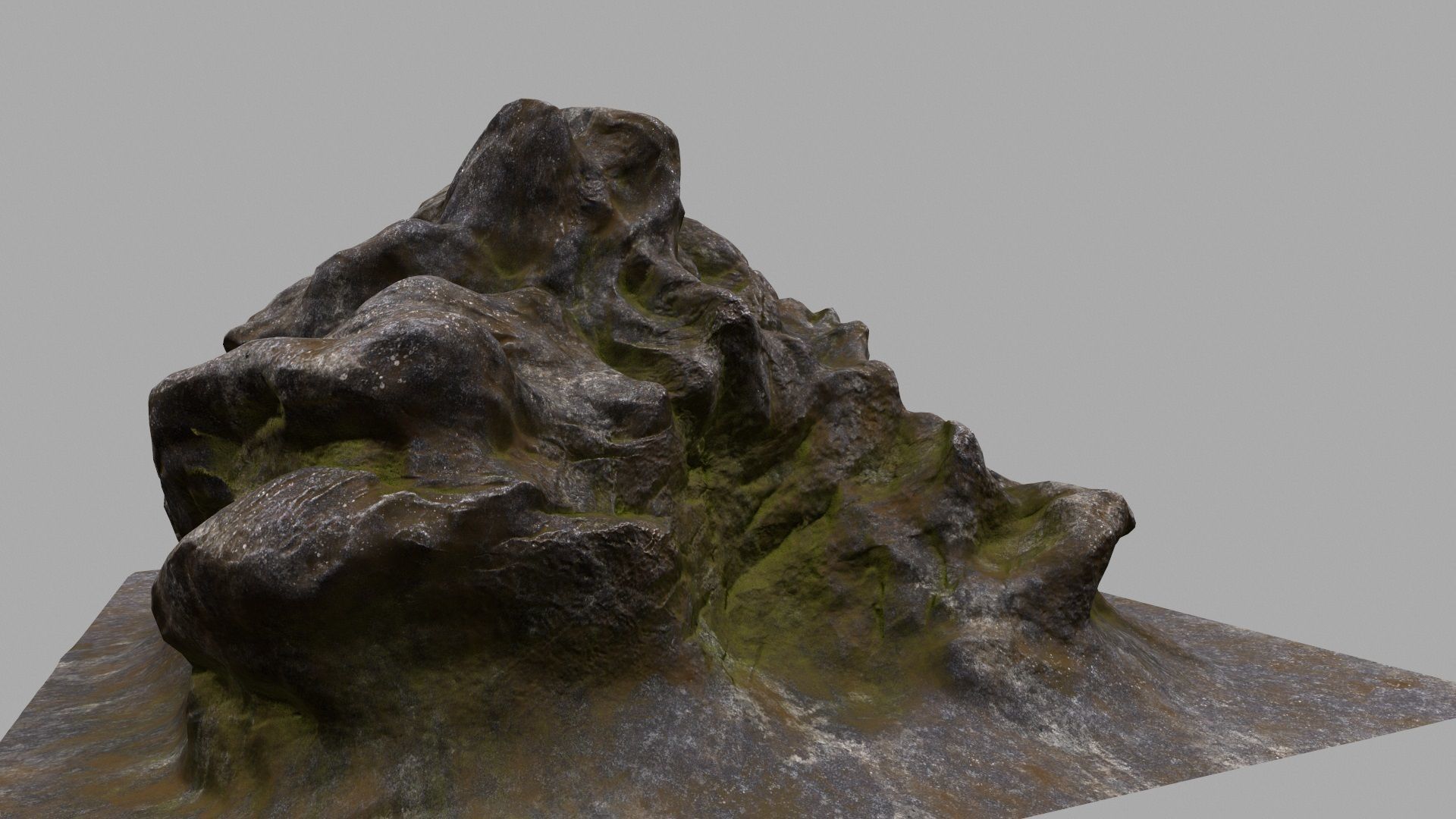 Rock with person 3D model_10