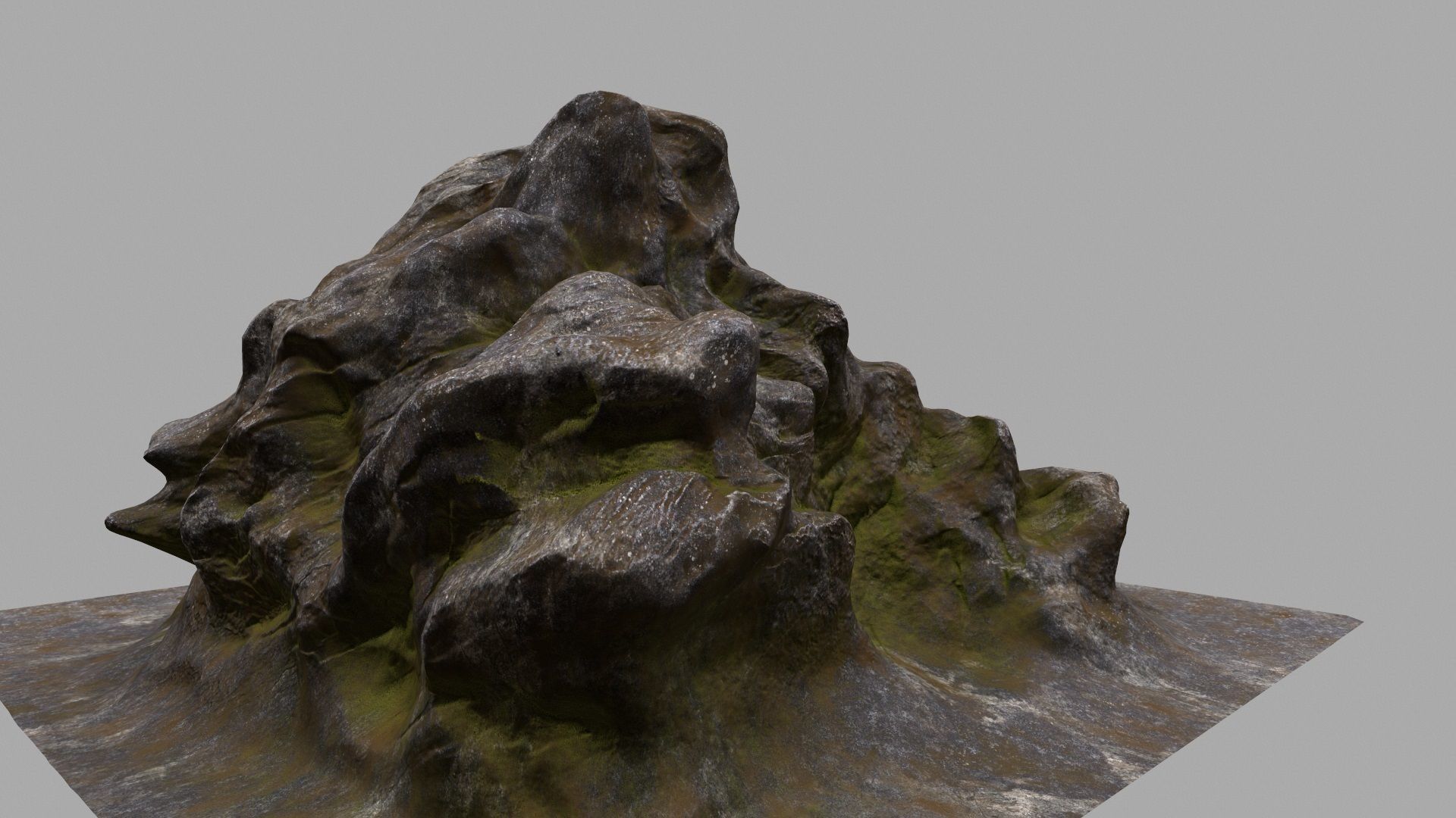 Rock with person 3D model_9