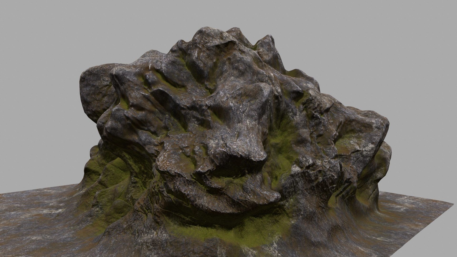 Rock with person 3D model_2
