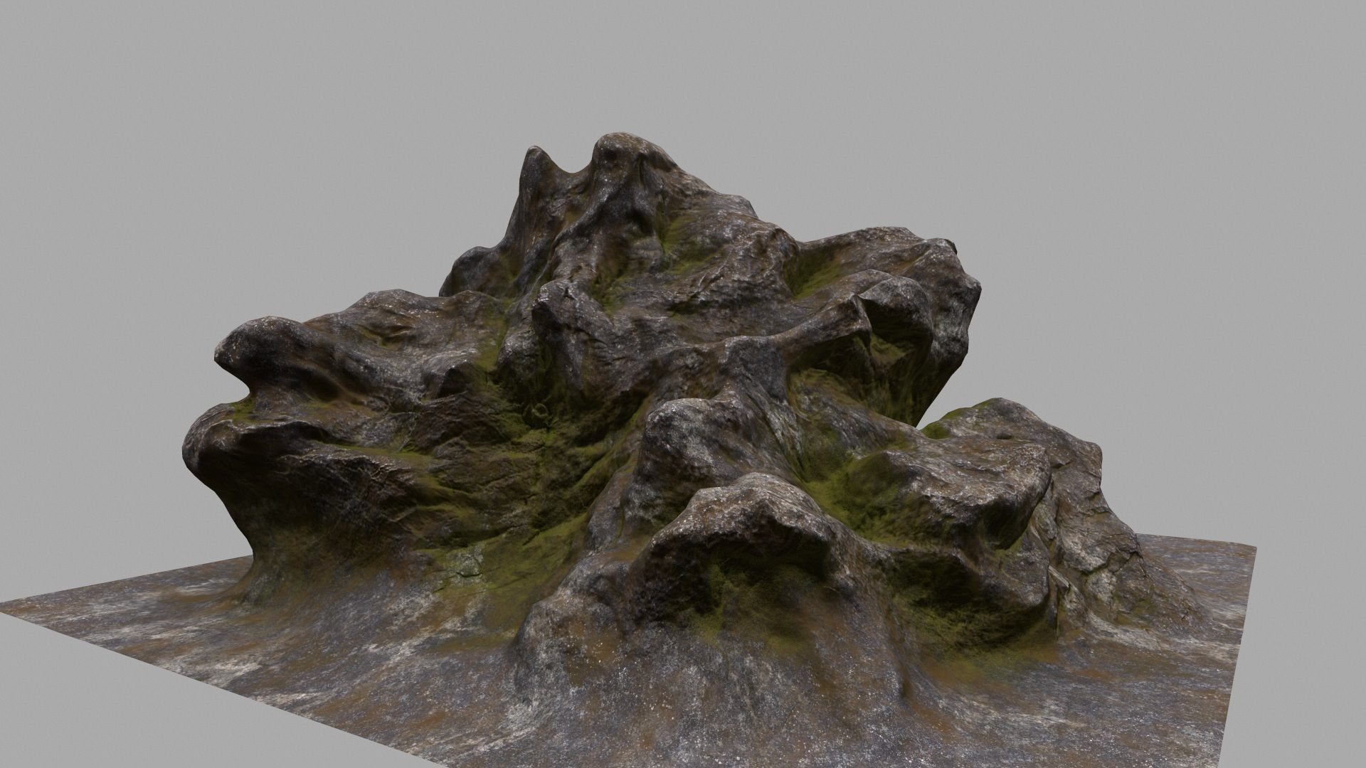 Rock with person 3D model_12