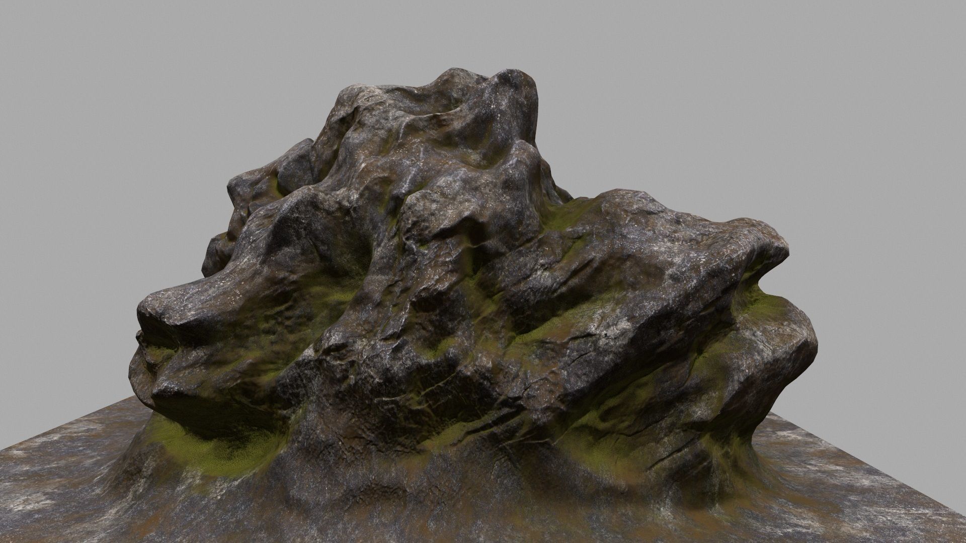 Rock with person 3D model_7