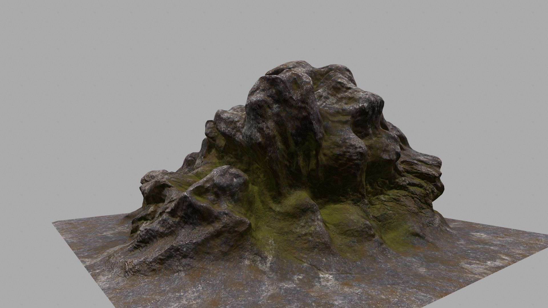 Rock with person 3D model_16