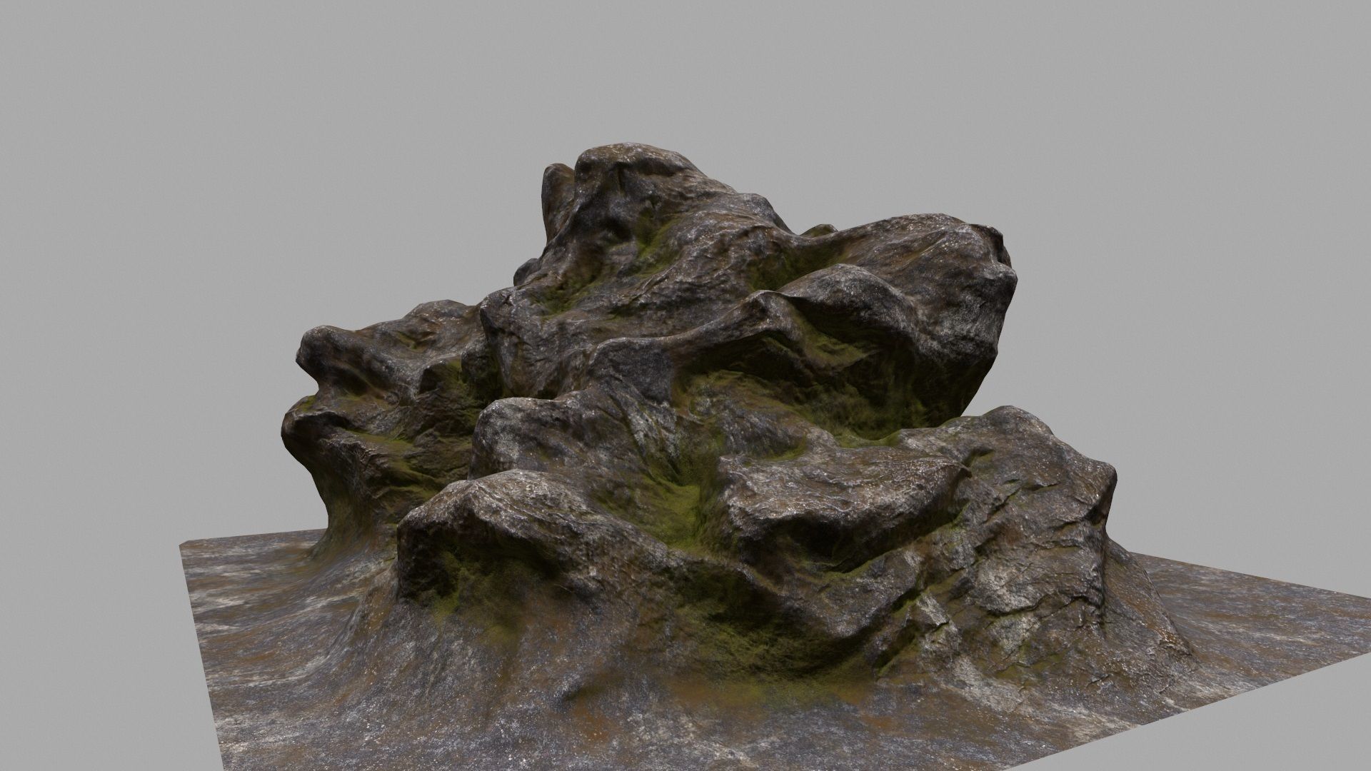 Rock with person 3D model_13