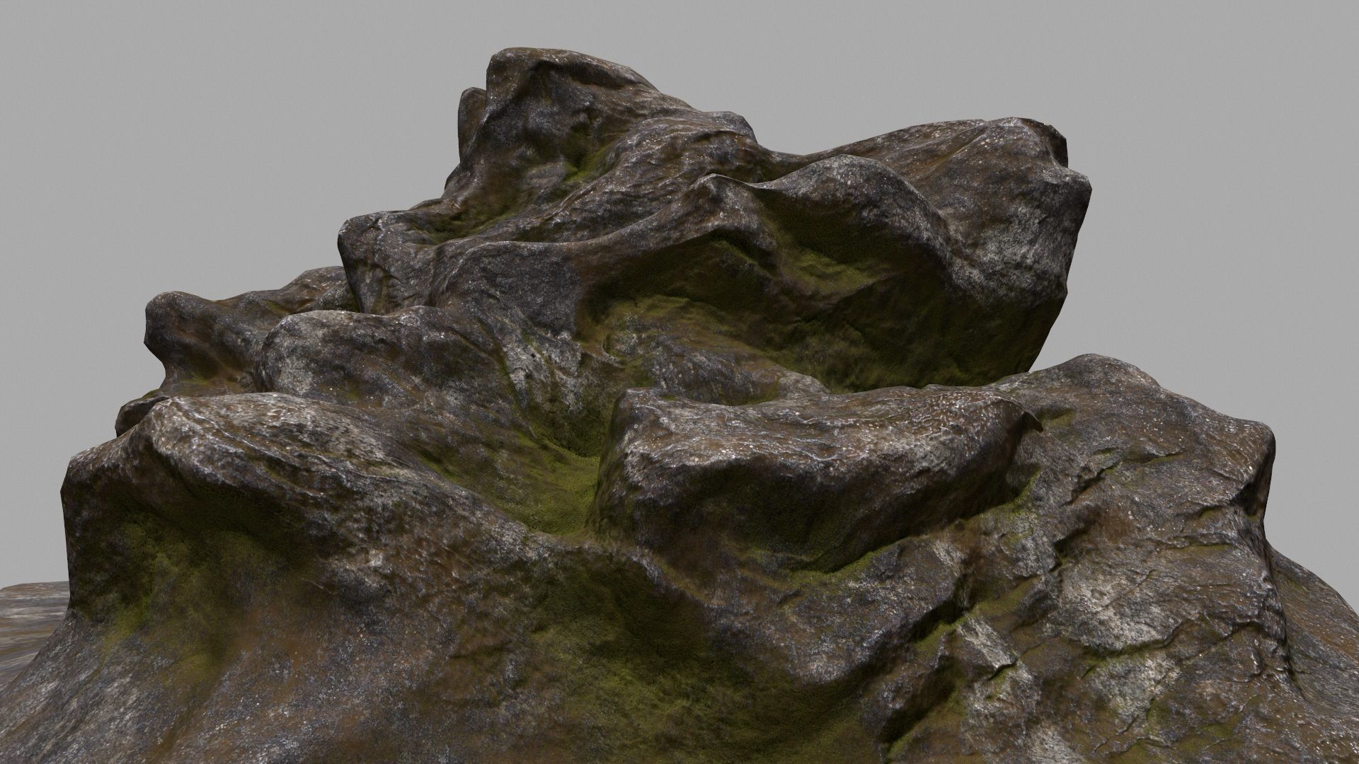 Rock with person 3D model_3