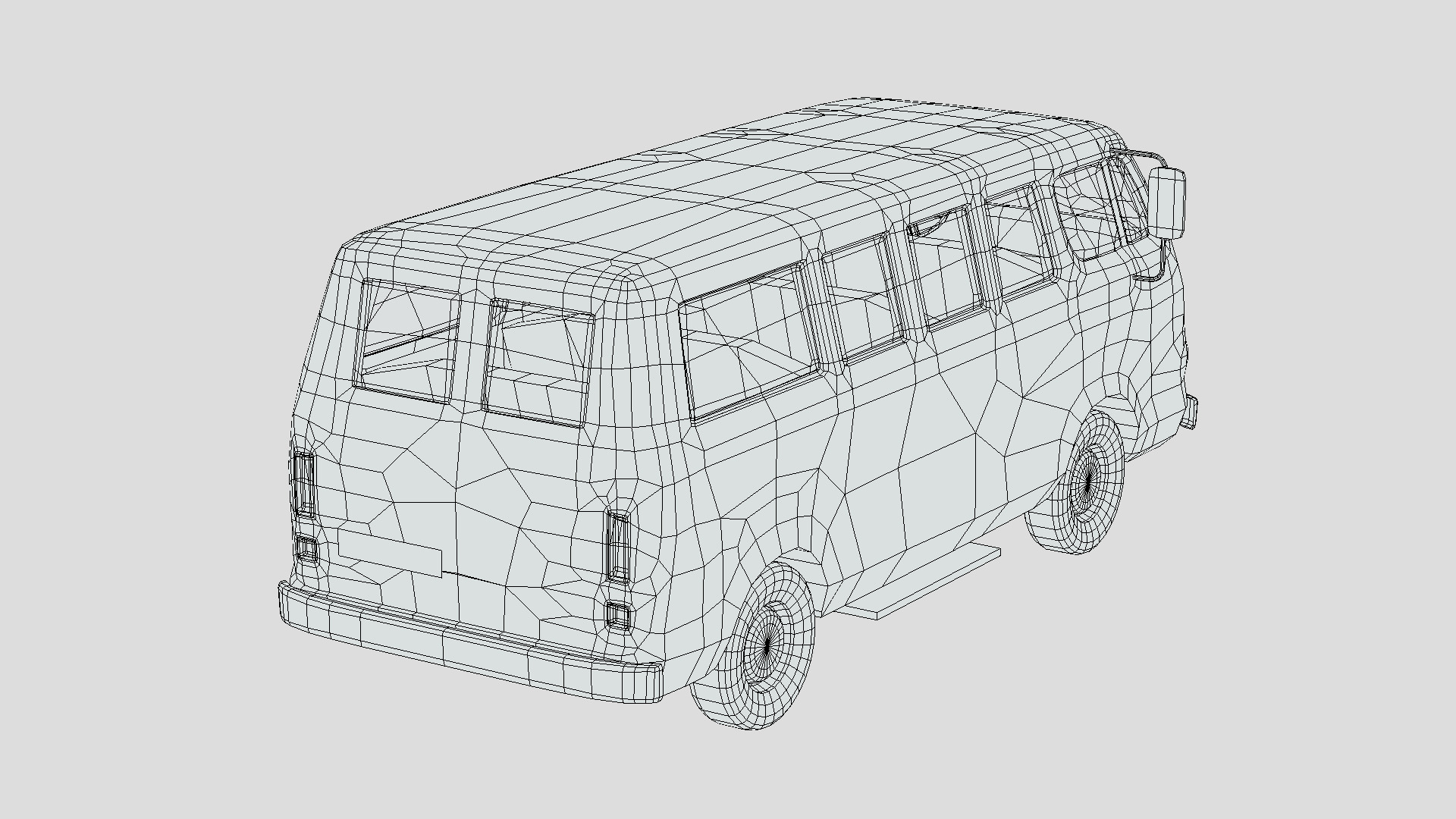 Chevrolet Sport Van 1968 Low-poly 3D model_6