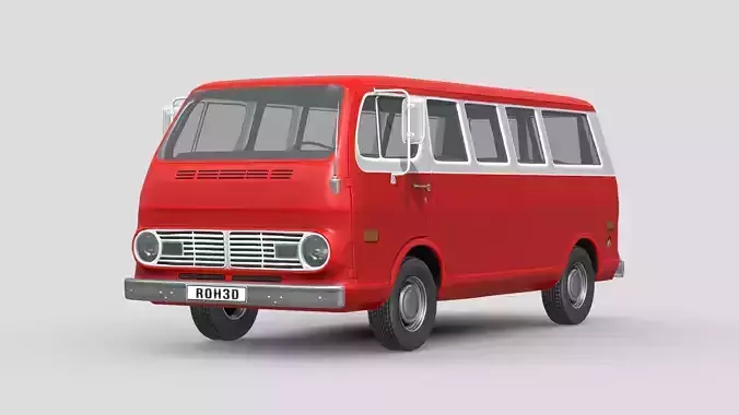 Chevrolet Sport Van 1968 Low-poly 3D model Chevrolet Sport Van 1968 Low-poly 3D model
