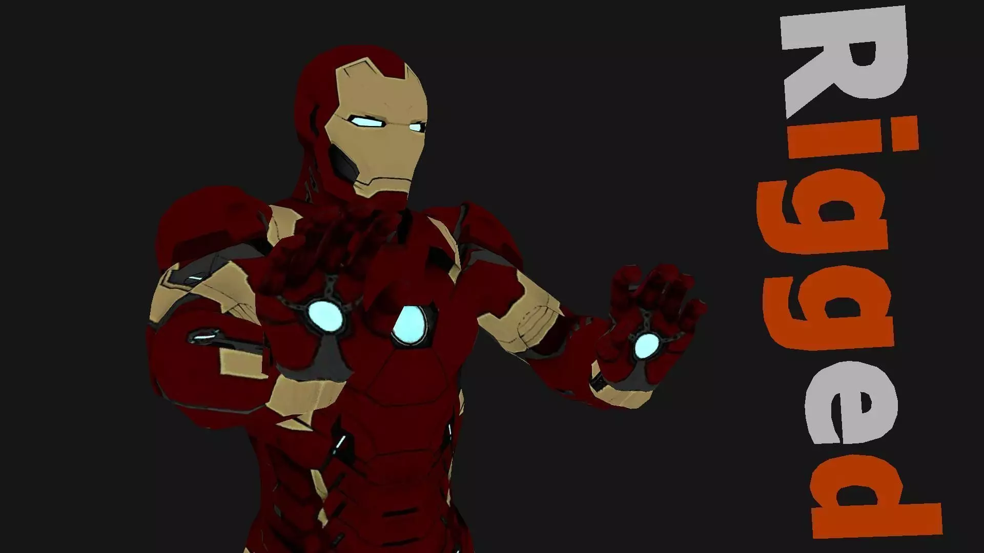 Iron Man Civil War Mark 45 Rigged Low-poly 3D model_0