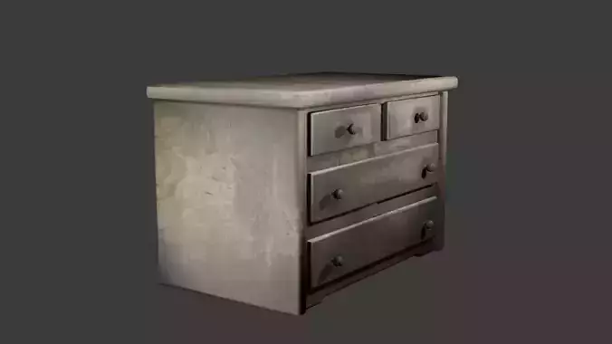 PBR Textured Old Wooden Cabinet Game Ready