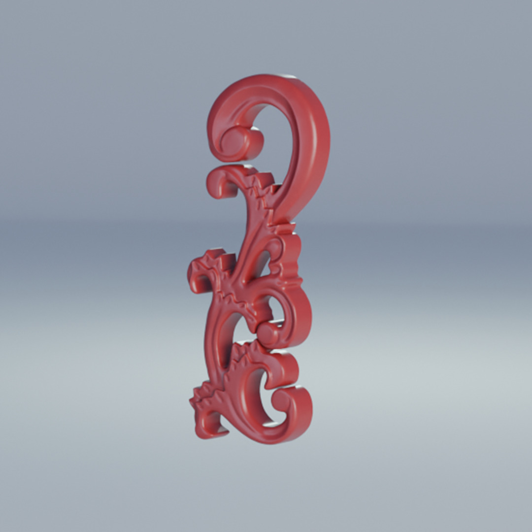 Arabesco ornamento 3D print model_2