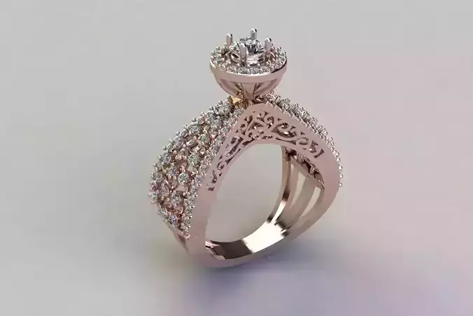 Luxury diamond Ring 3D print model 3D print model 