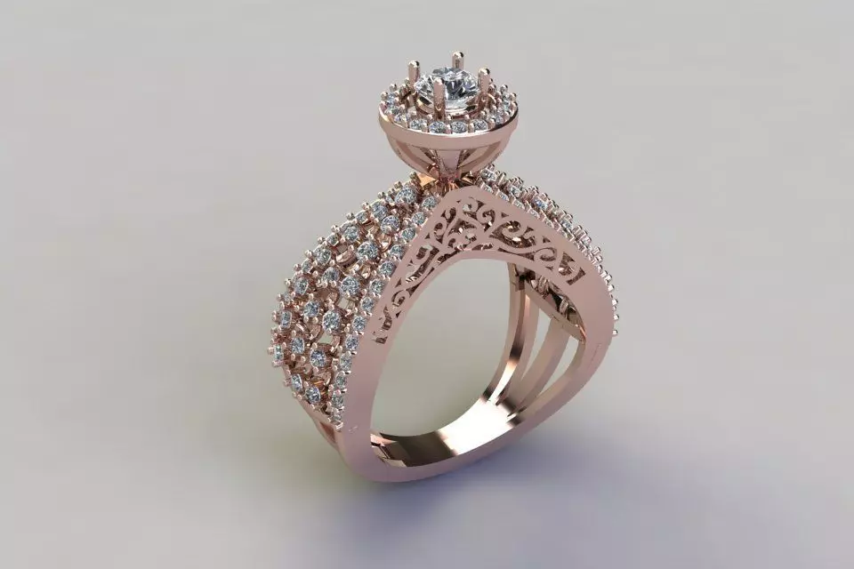 Luxury diamond Ring 3D print model 3D print model 3D print model