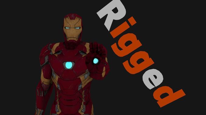 Iron Man Civil War Mark 46 Rigged Low-poly 3D model