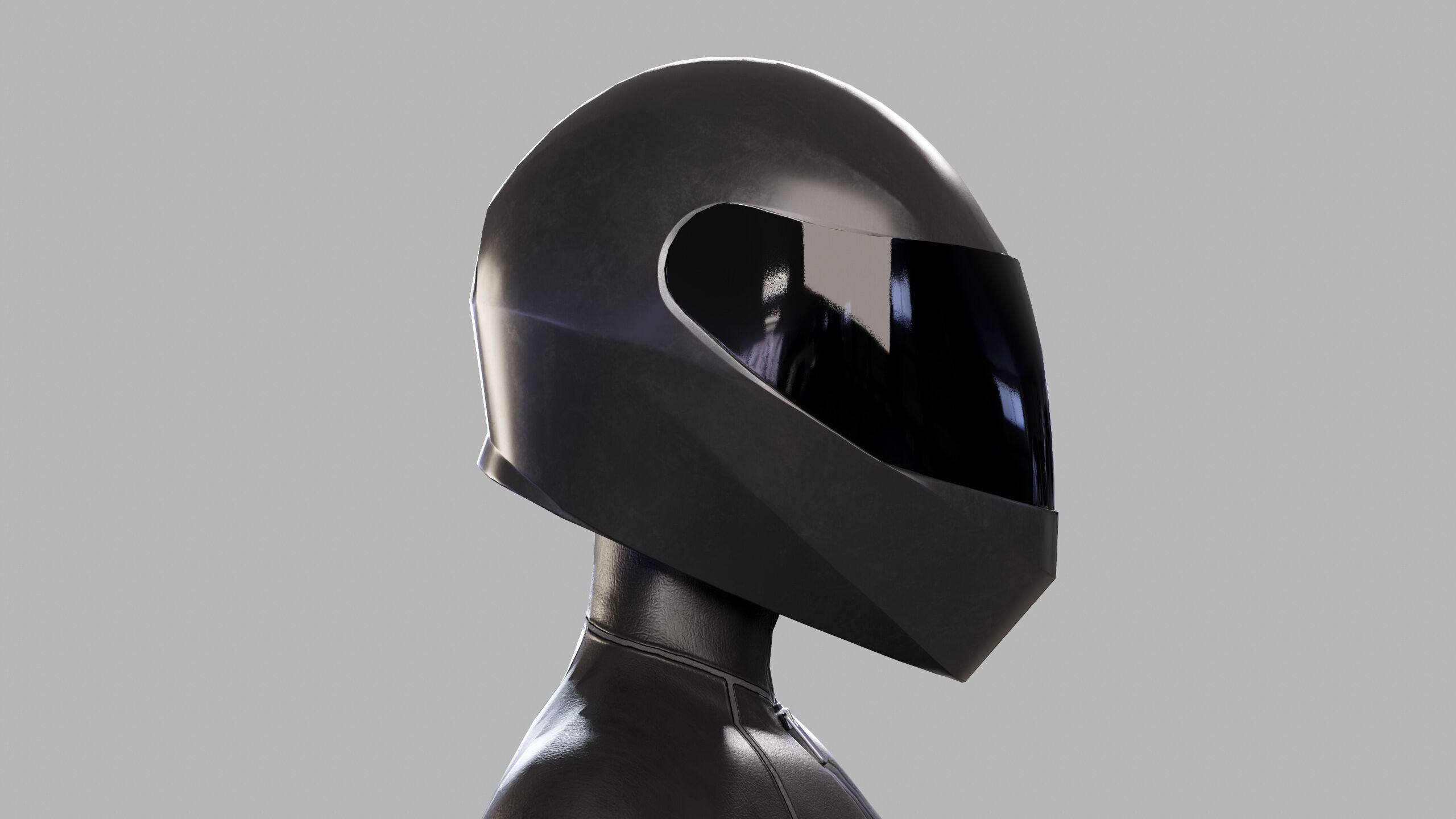 Cartoon Sci Fi Girl Low-poly 3D model_6