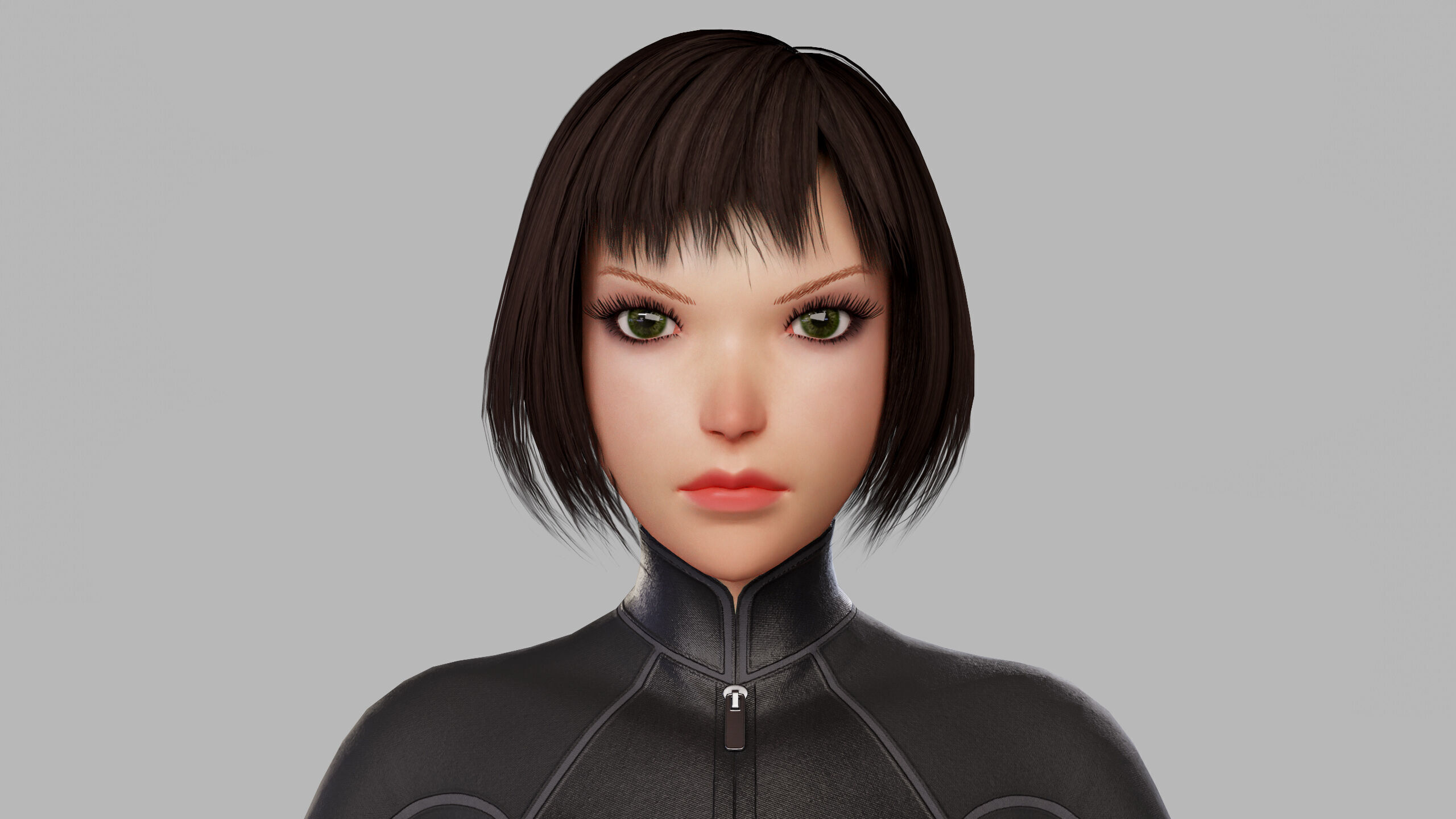 Cartoon Sci Fi Girl Low-poly 3D model_4