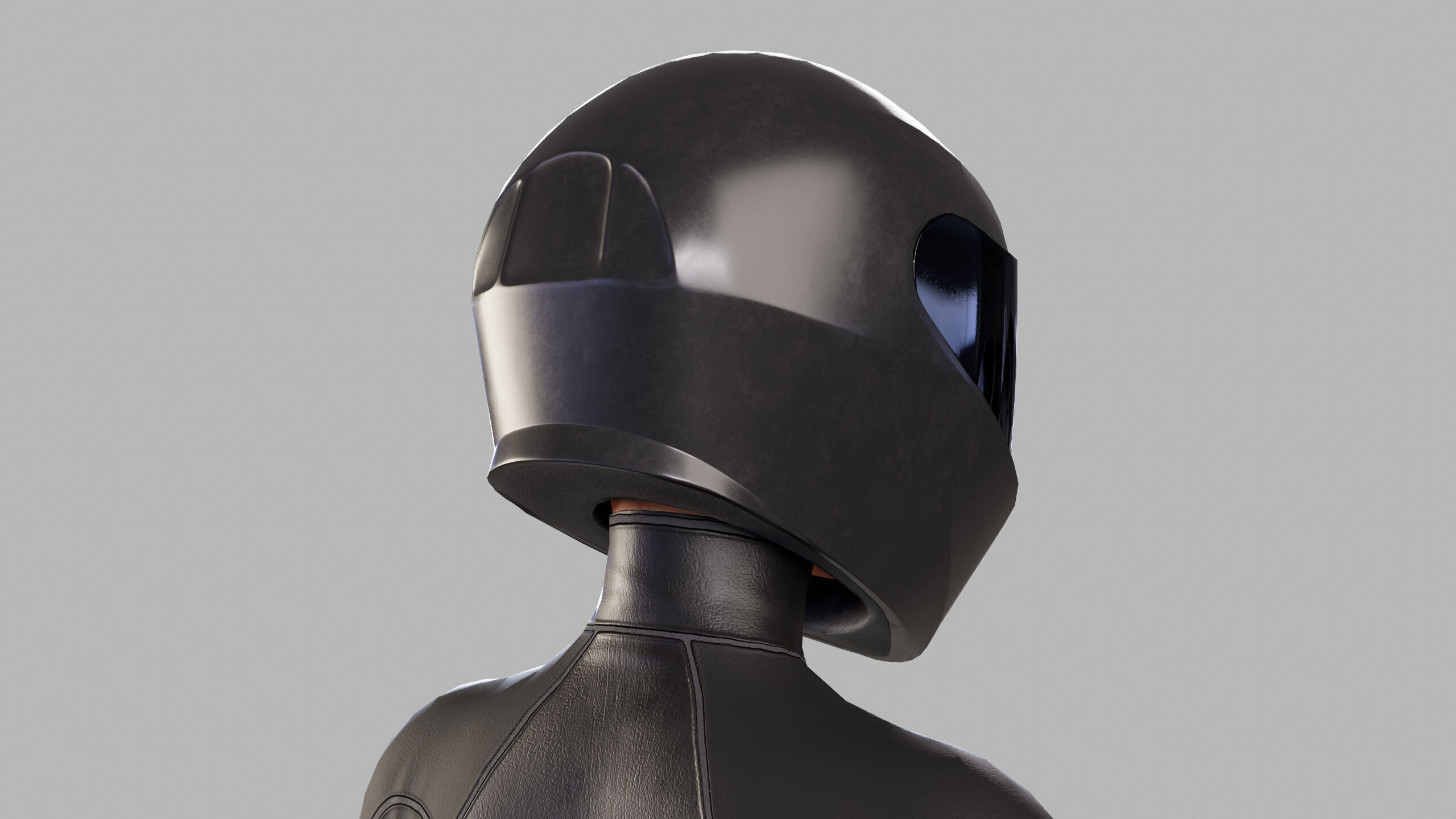 Cartoon Sci Fi Girl Low-poly 3D model_7