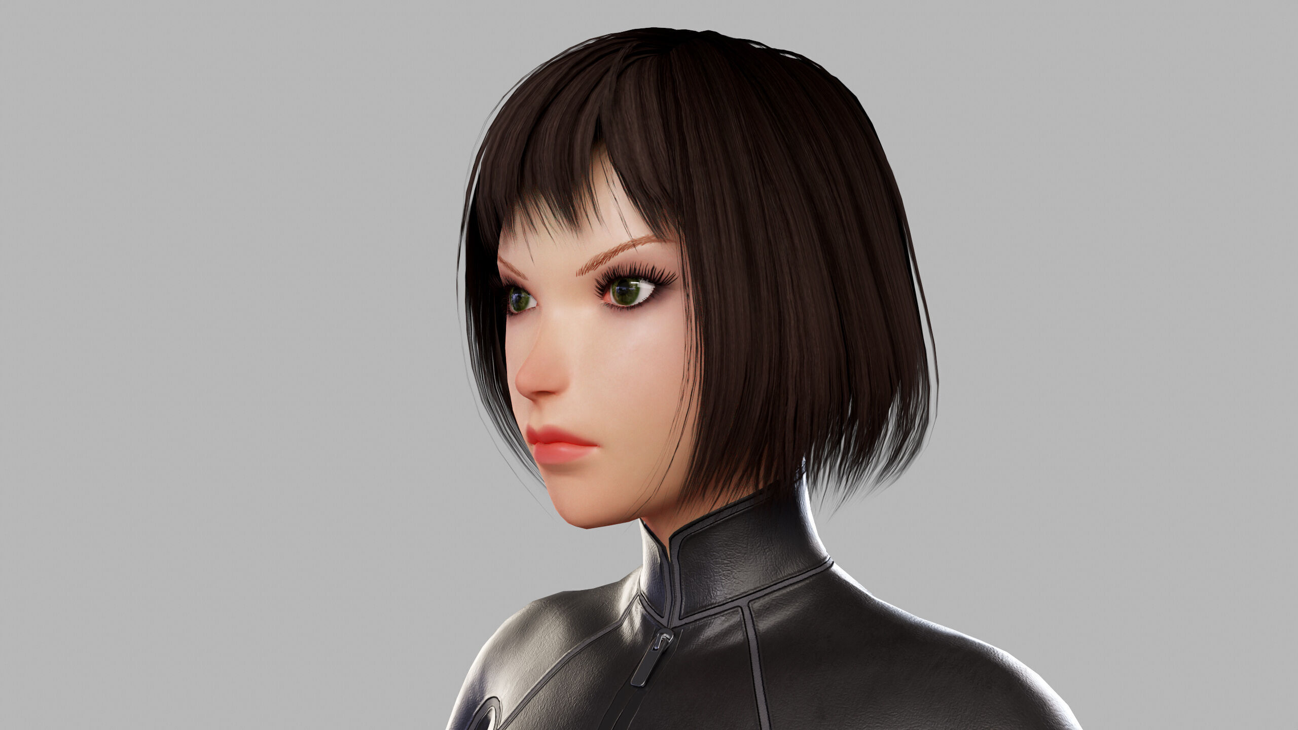 Cartoon Sci Fi Girl Low-poly 3D model_10