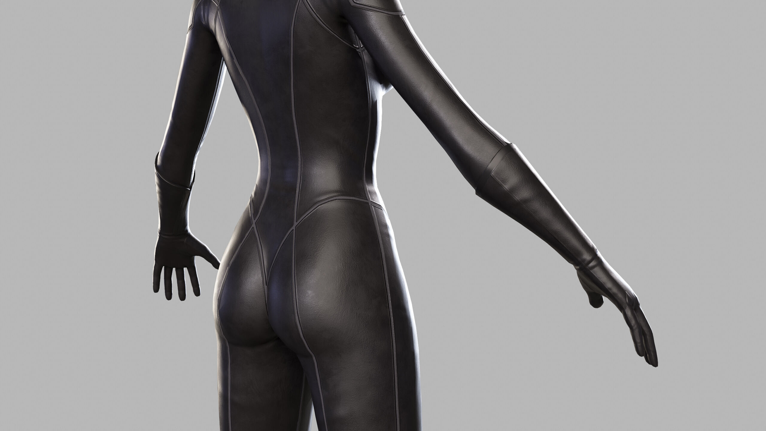 Cartoon Sci Fi Girl Low-poly 3D model_17