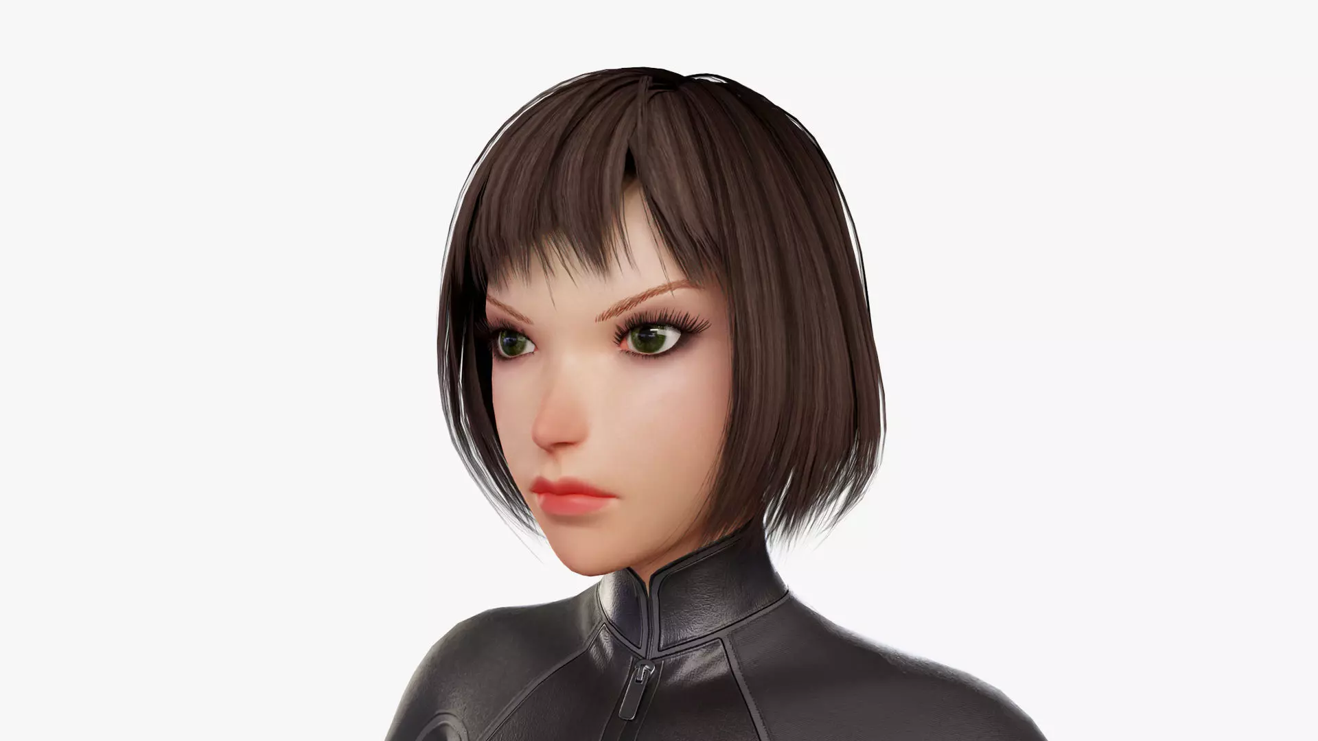 Cartoon Sci Fi Girl Low-poly 3D model_0