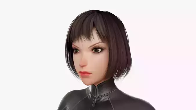 Cartoon Sci Fi Girl Low-poly 3D model Cartoon Sci Fi Girl Low-poly 3D model