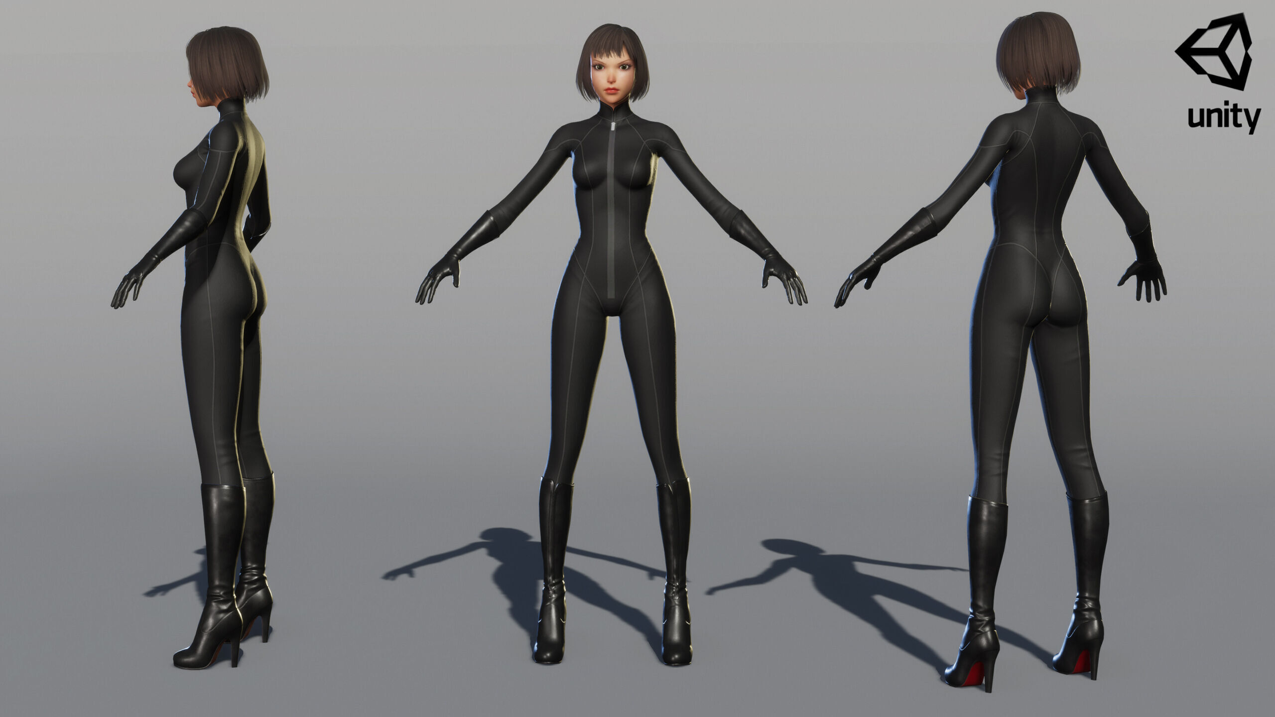Cartoon Sci Fi Girl Low-poly 3D model_30
