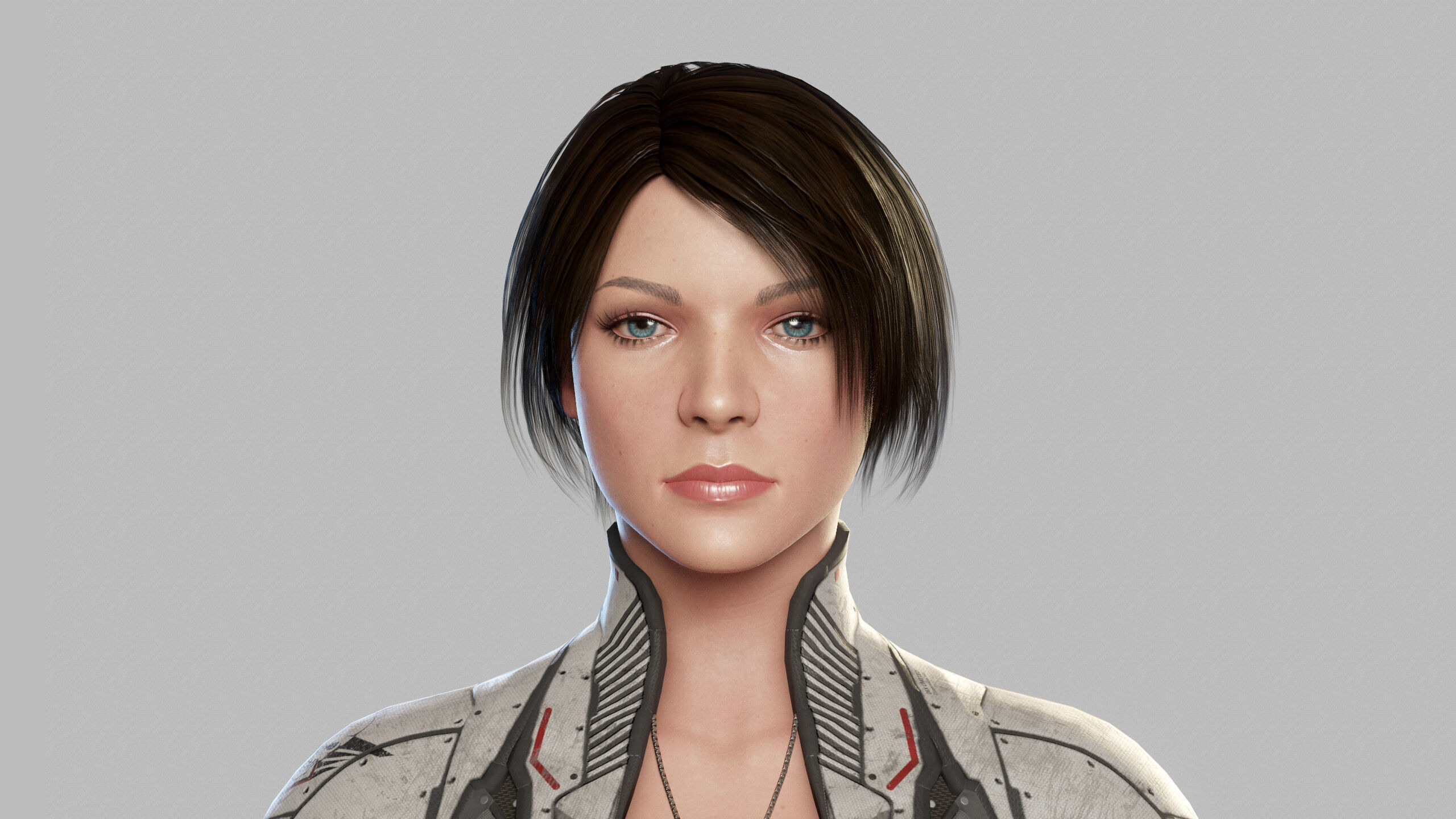 Female Sci Fi Soldier Low-poly 3D model_4