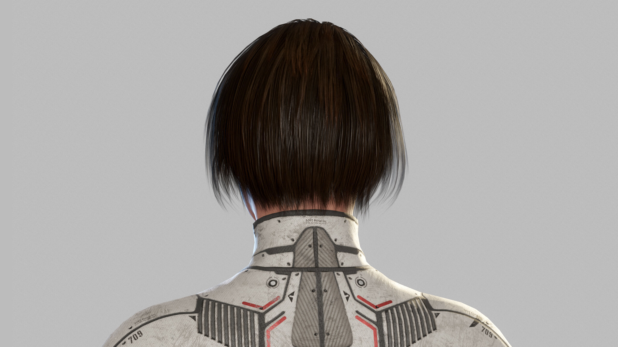 Female Sci Fi Soldier Low-poly 3D model_8