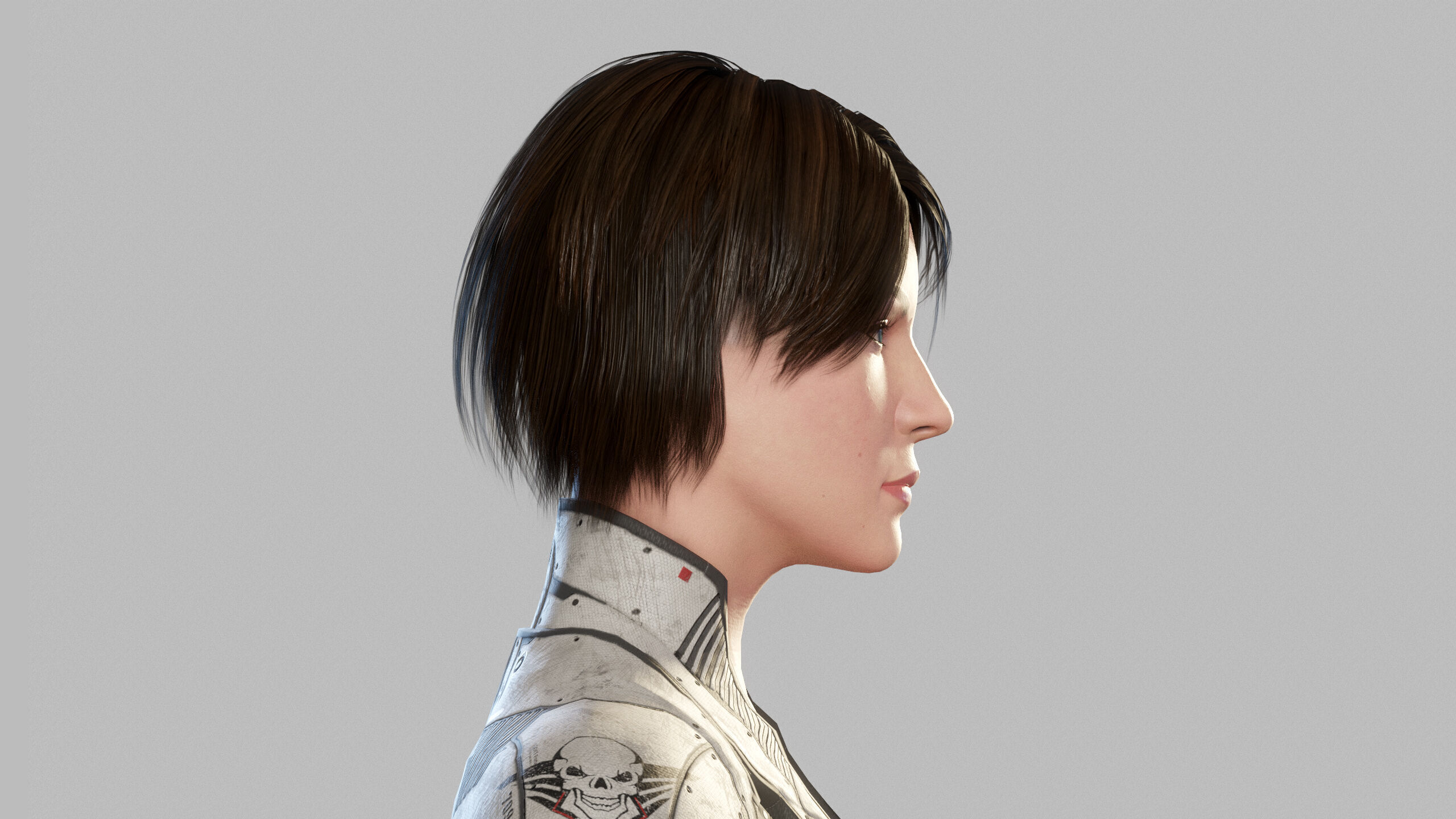 Female Sci Fi Soldier Low-poly 3D model_6