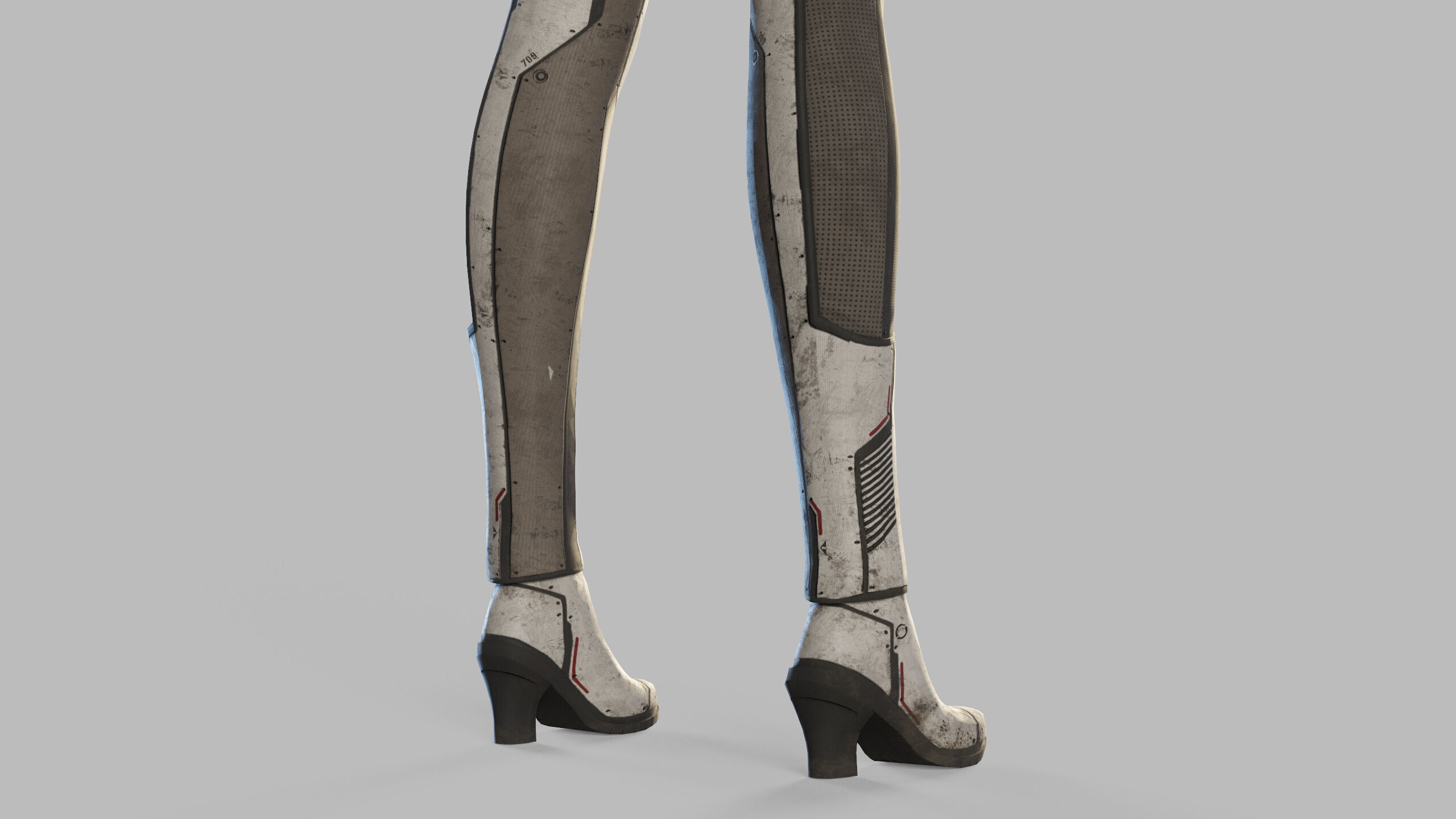 Female Sci Fi Soldier Low-poly 3D model_21