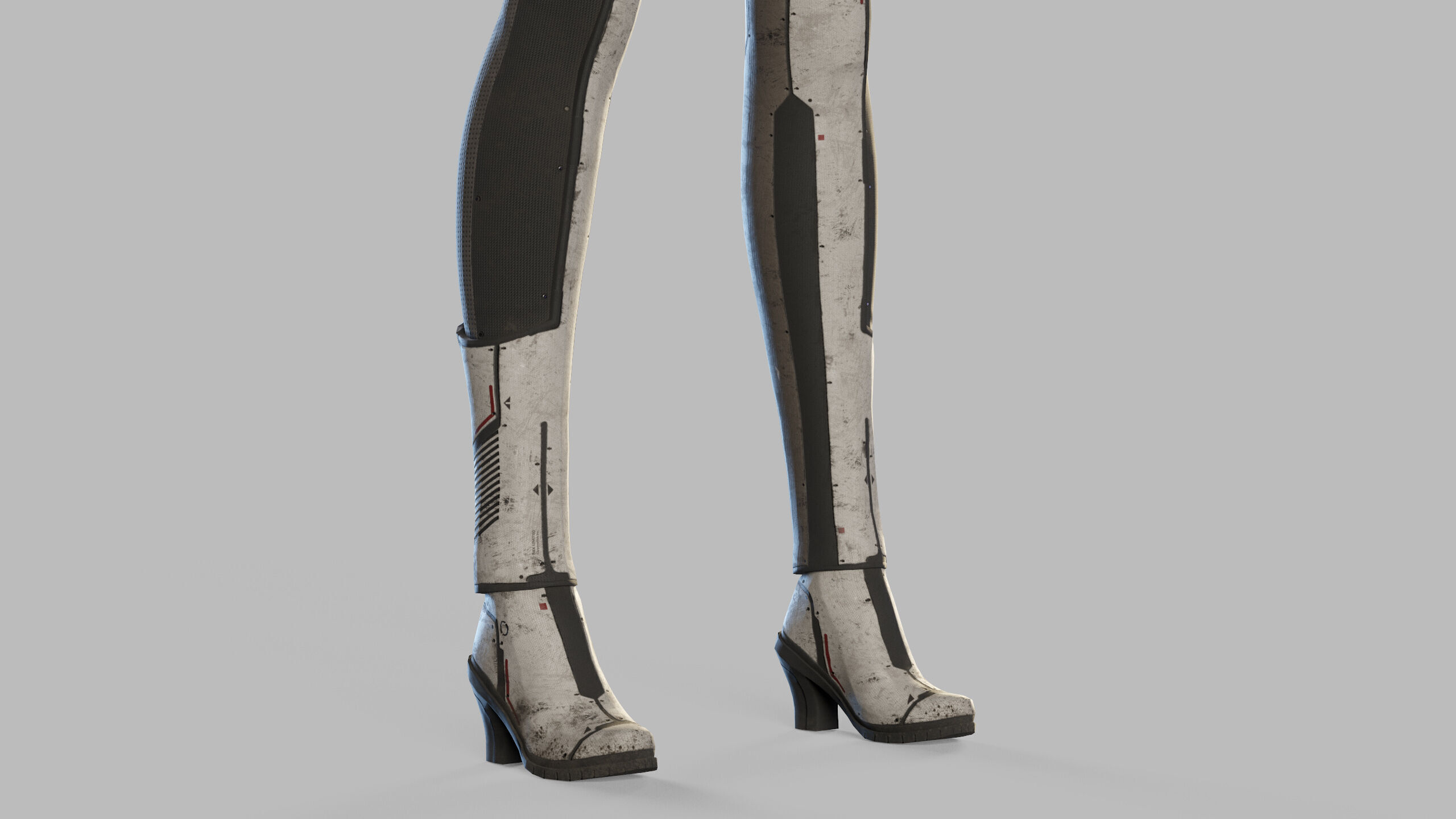 Female Sci Fi Soldier Low-poly 3D model_22