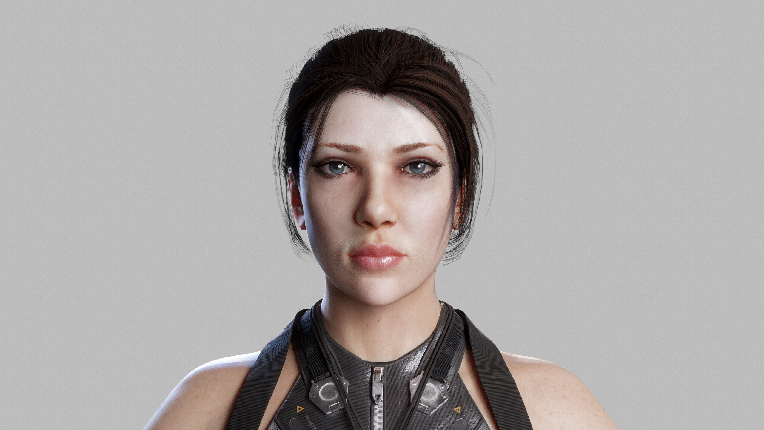 Female Sci Fi Soldier Low-poly 3D model_4