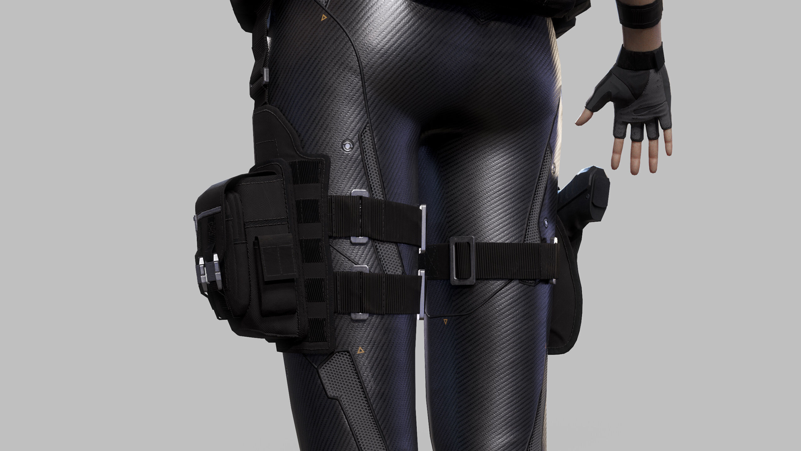 Female Sci Fi Soldier Low-poly 3D model_18