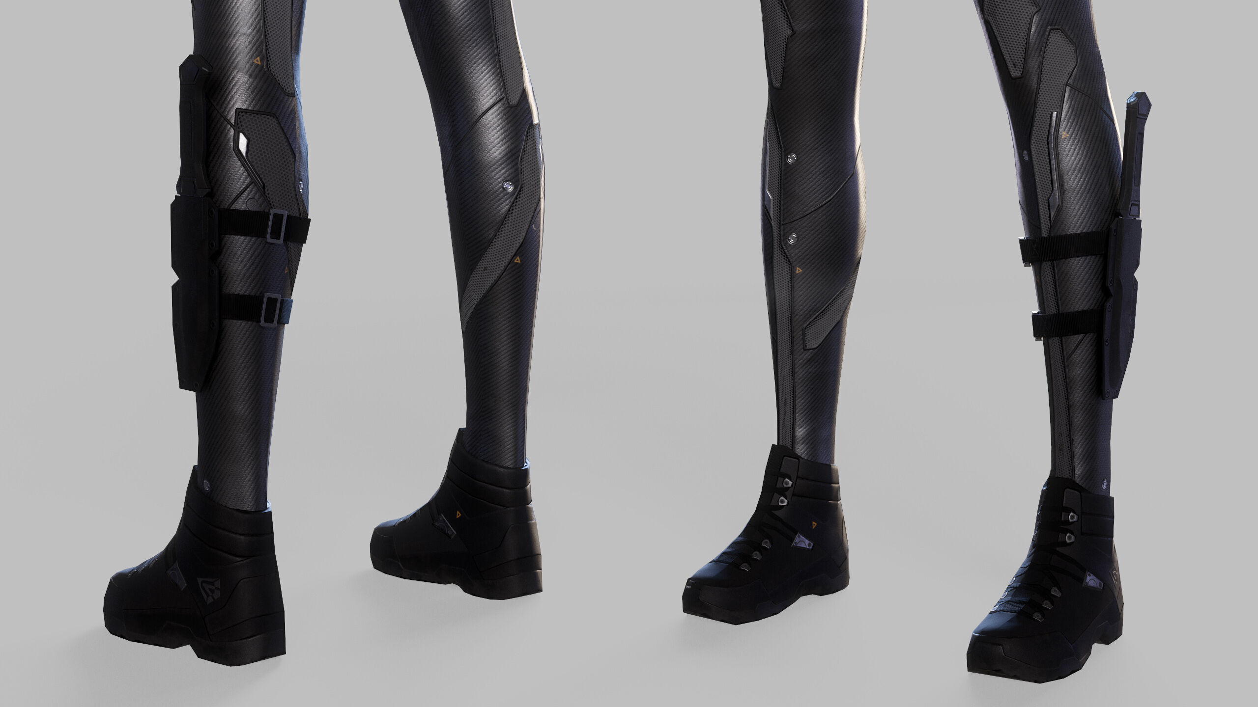 Female Sci Fi Soldier Low-poly 3D model_19