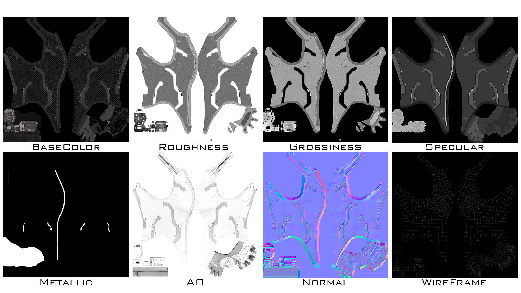 Female Sci Fi Soldier Low-poly 3D model_32