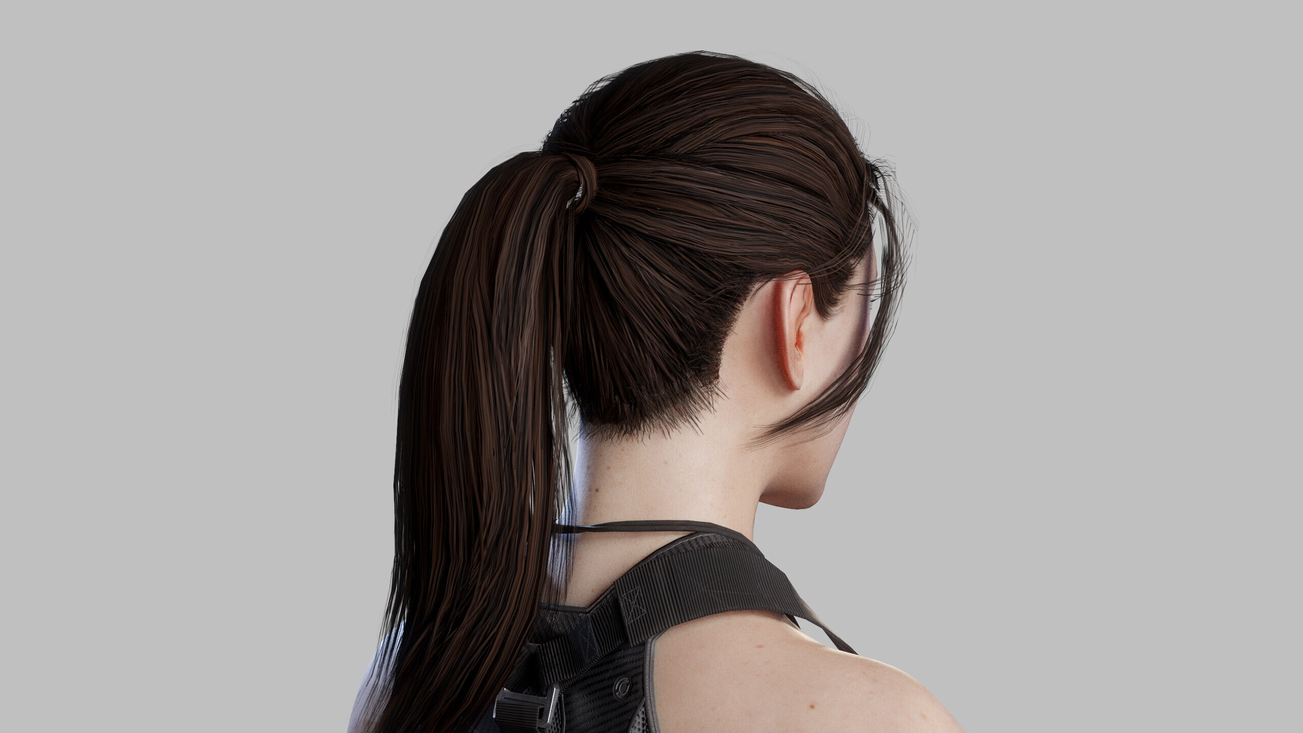 Female Sci Fi Soldier Low-poly 3D model_6