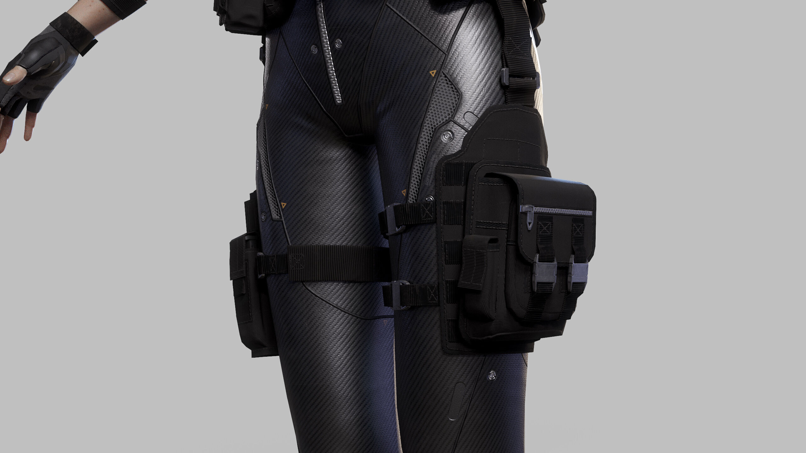 Female Sci Fi Soldier Low-poly 3D model_15
