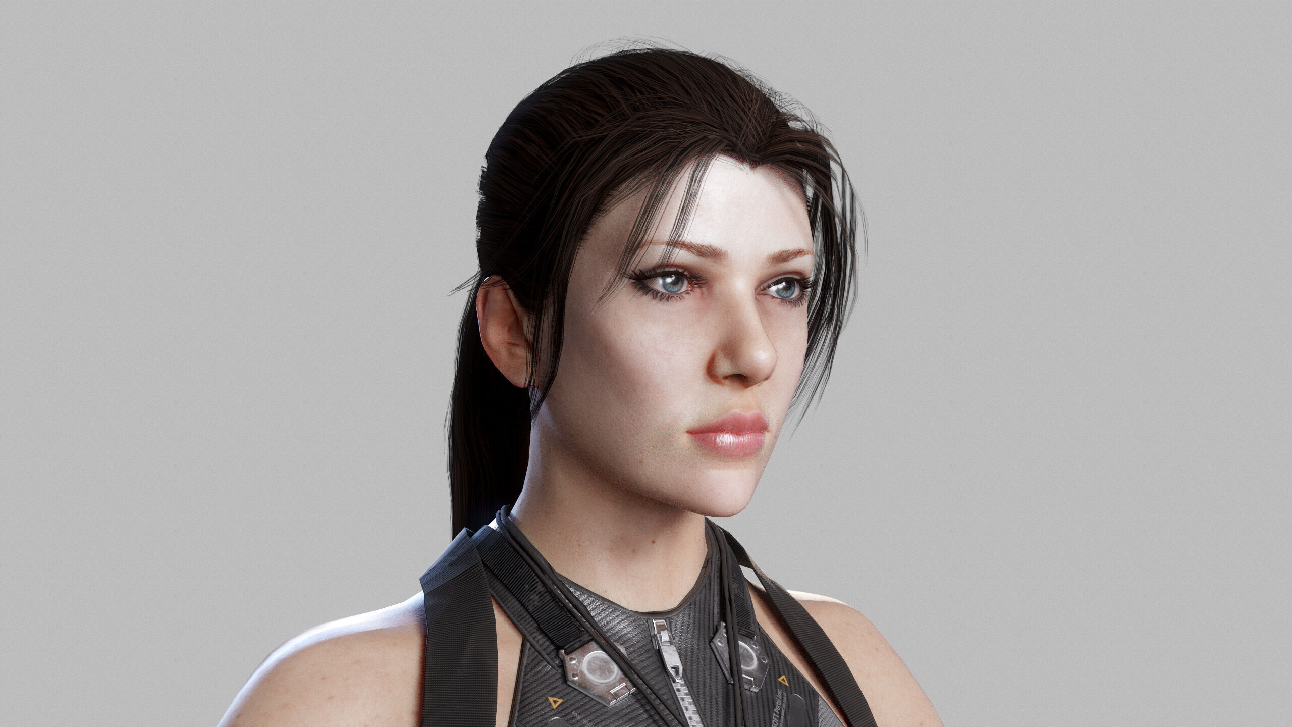 Female Sci Fi Soldier Low-poly 3D model_5