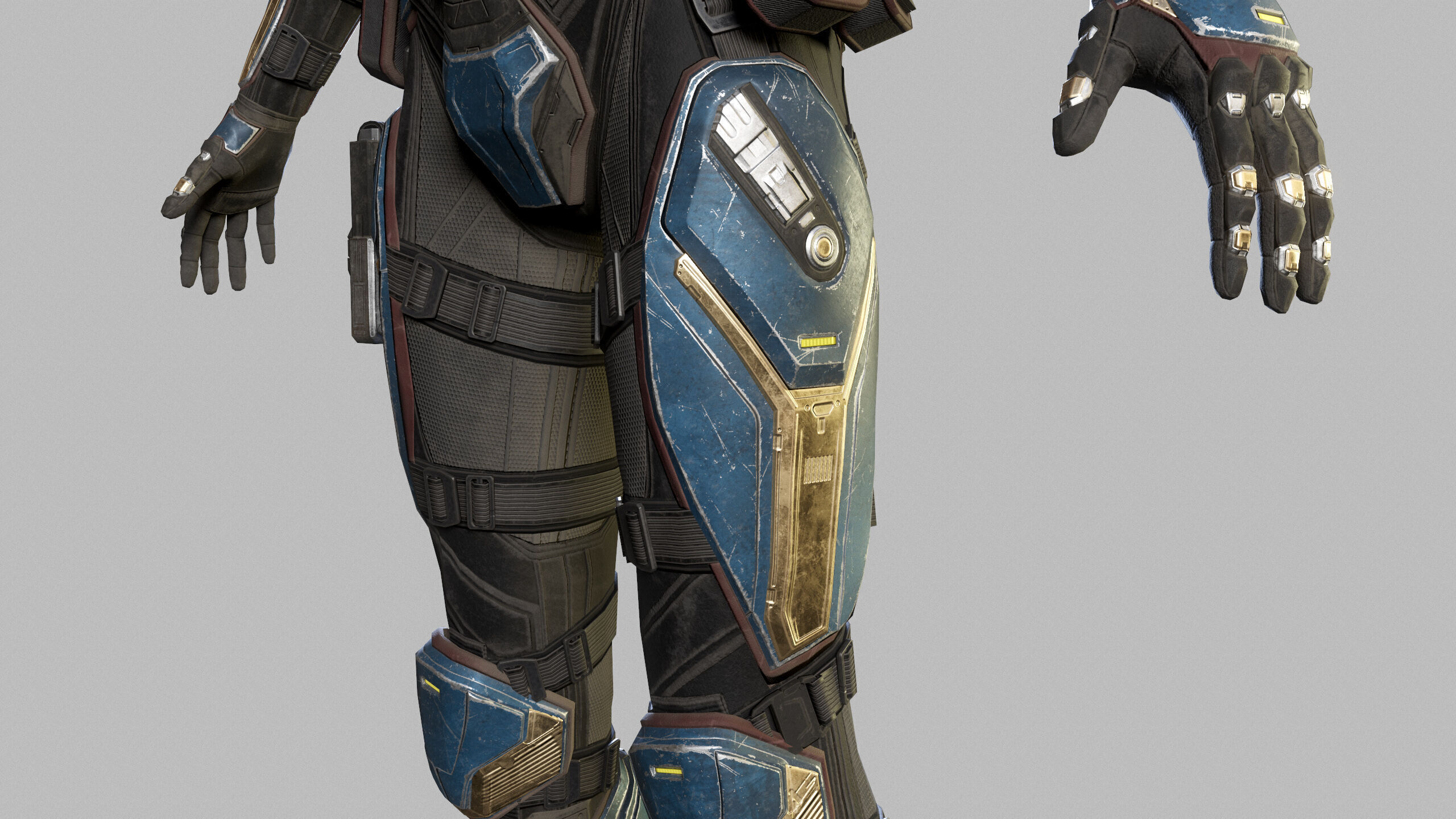 Female Sci Fi Soldier Low-poly 3D model_16