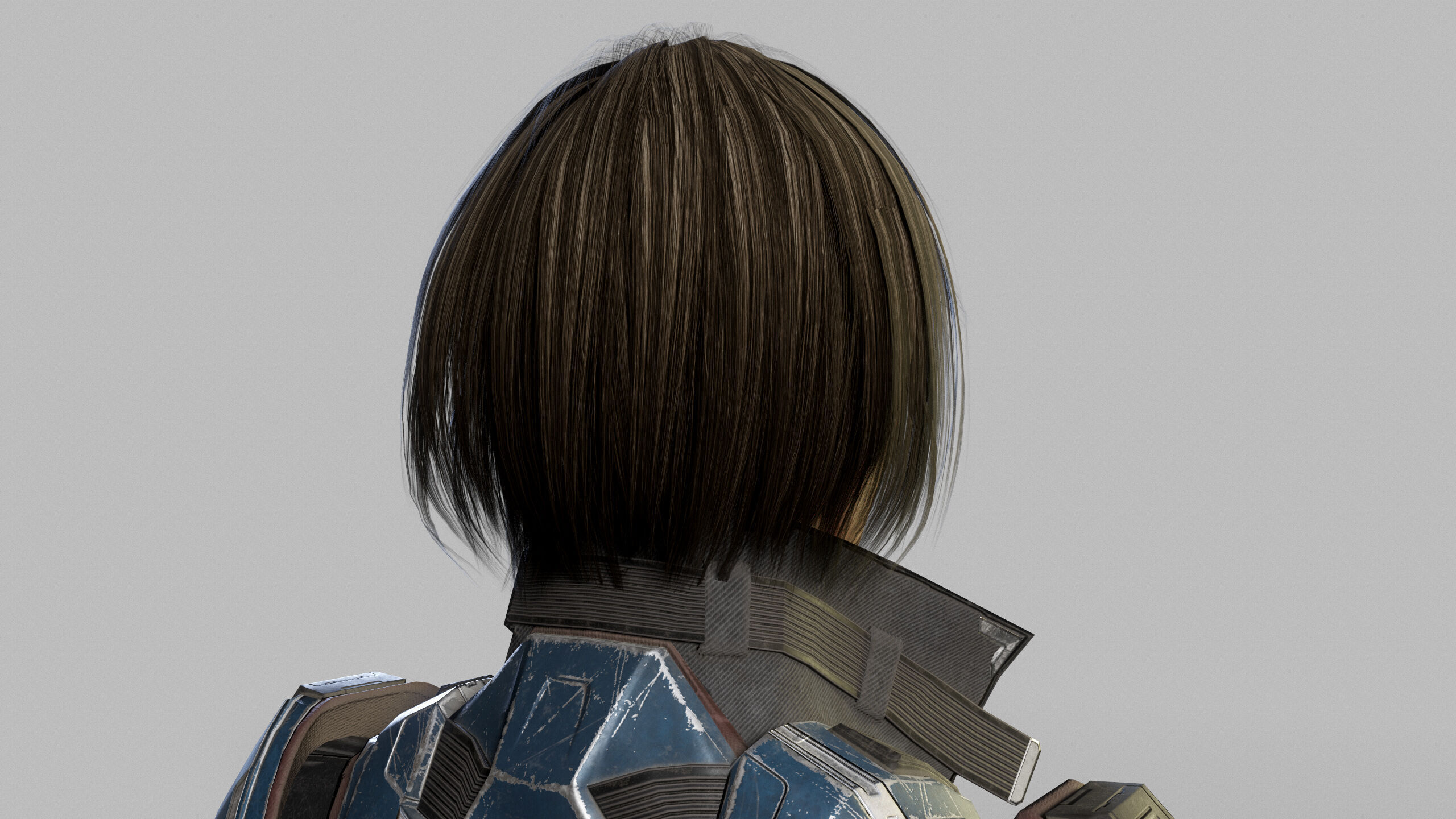 Female Sci Fi Soldier Low-poly 3D model_7