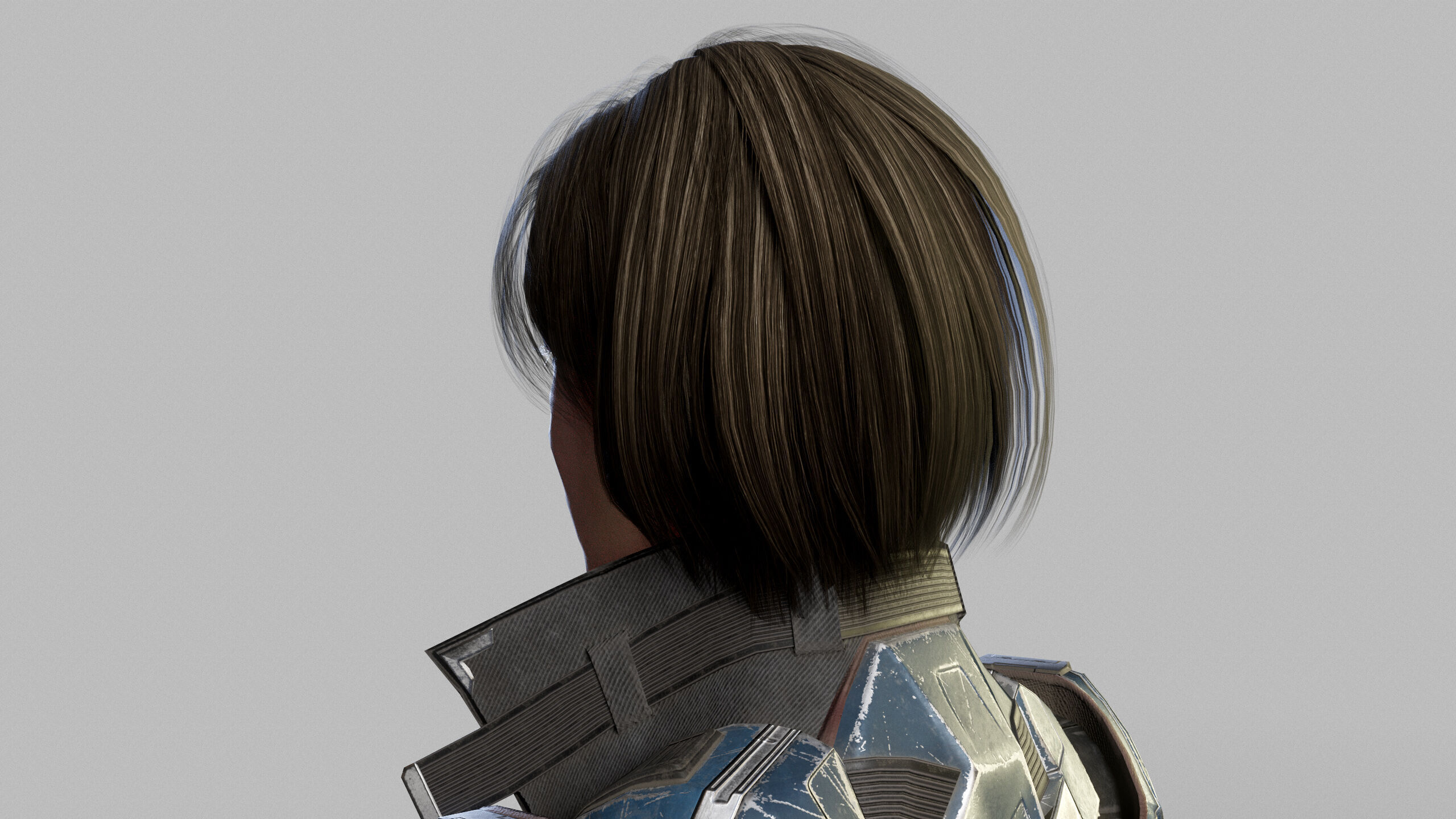 Female Sci Fi Soldier Low-poly 3D model_8