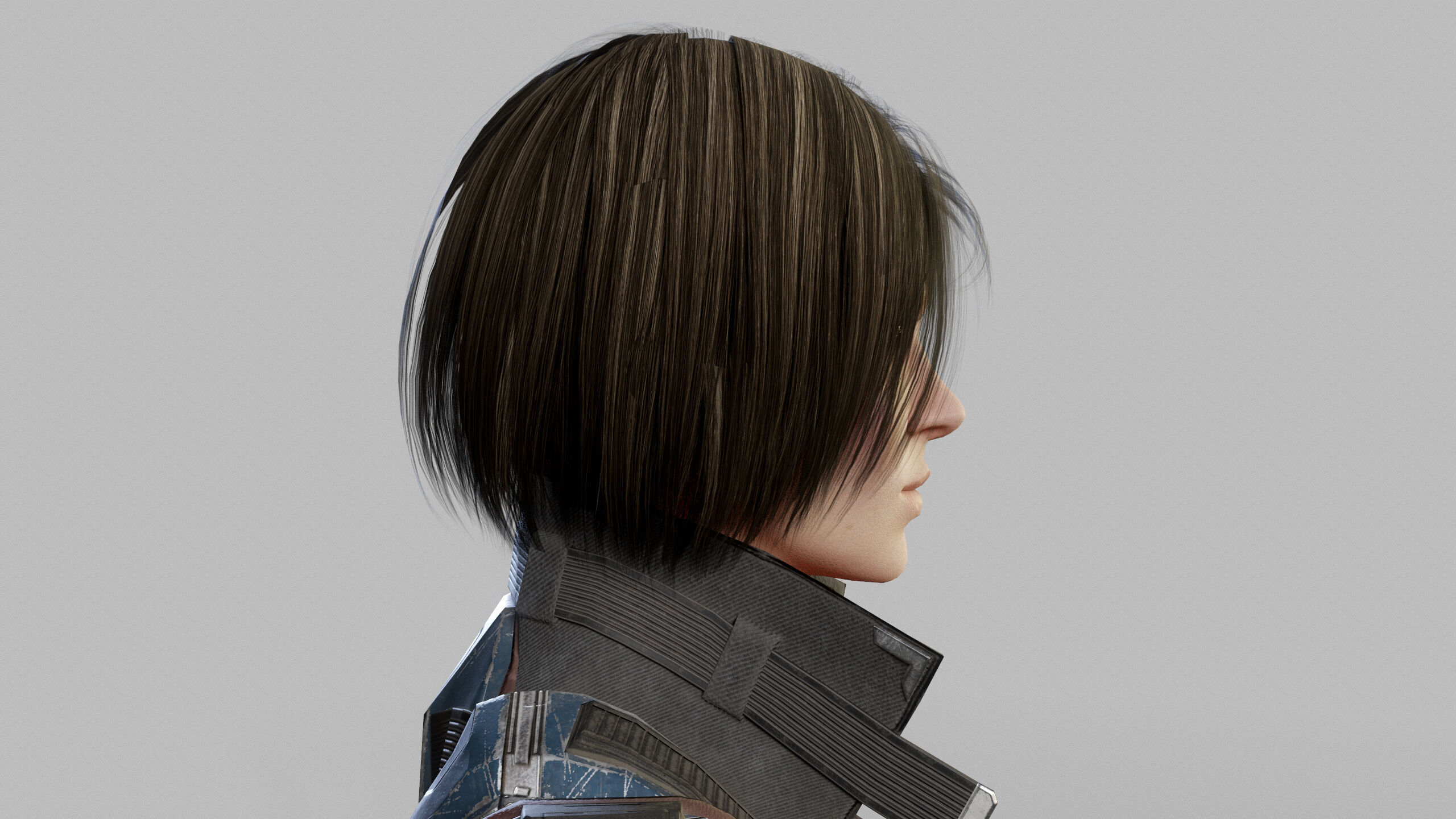 Female Sci Fi Soldier Low-poly 3D model_6